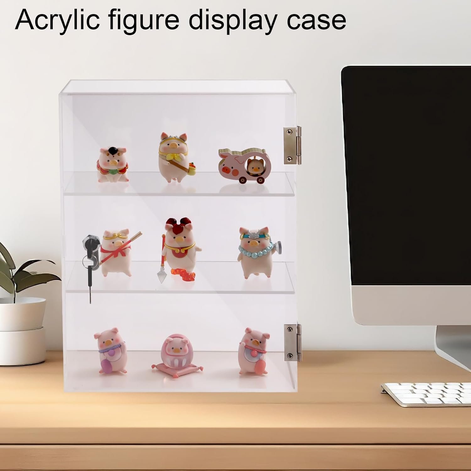 wholesale acrylic display case with lock key, countertop display case, clear showcase display cabinet safe storage, retail display case for collectibles (3 tier,11.8 x 5.9 x 15.7 inch) factory & supplier oem odm