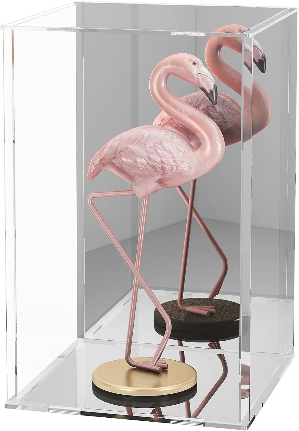 wholesale nonemey mirrored clear acrylic display case assemble countertop box stand organizer dustproof protection showcase acrylic display stands for collectibles (10×6×14inch；25×15×35cm) factory & supplier oem odm