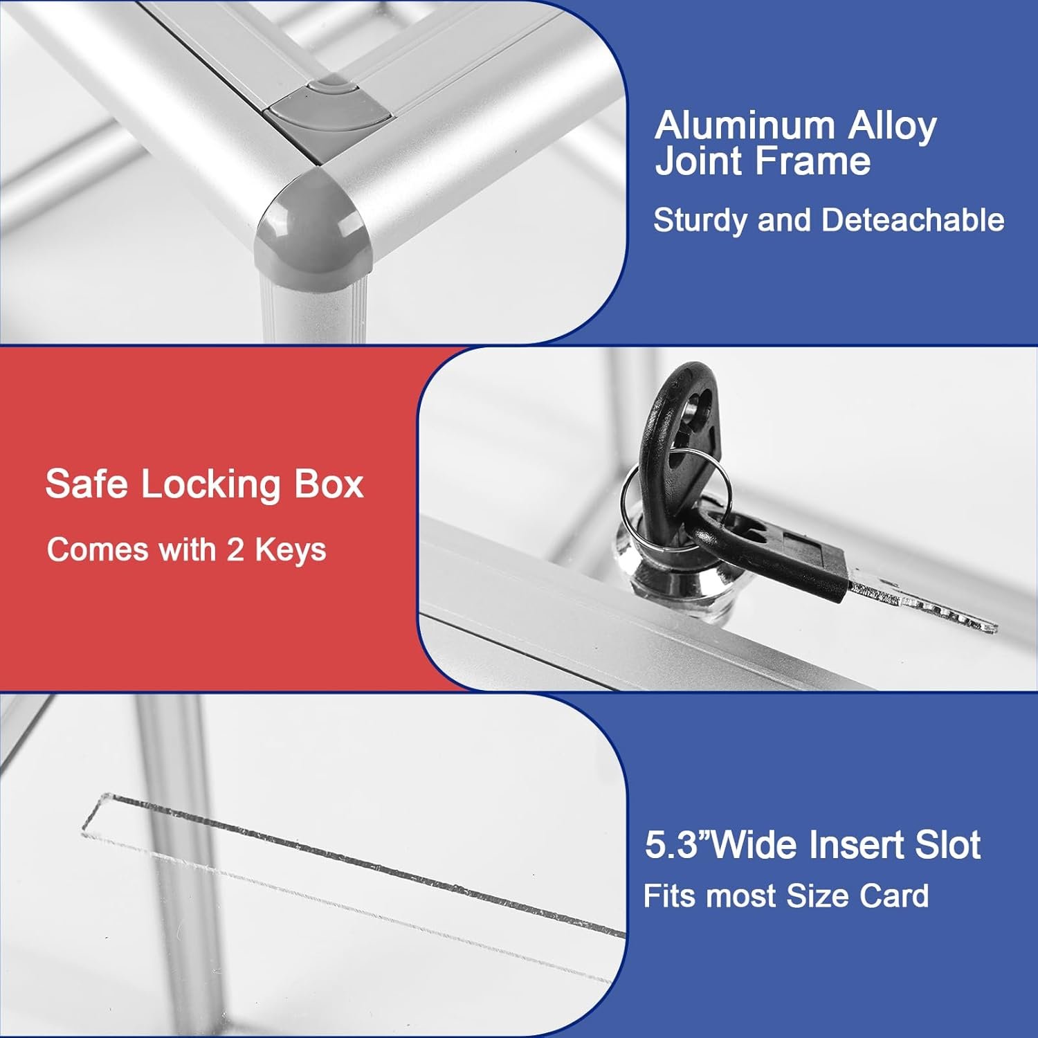 oem odm large donation box with lock, acrylic ballot box with slot 10 x 10 x 10 inch, suggestion box with lock cash storage container for fundraising voting charity contest tip factory & wholesale supplier