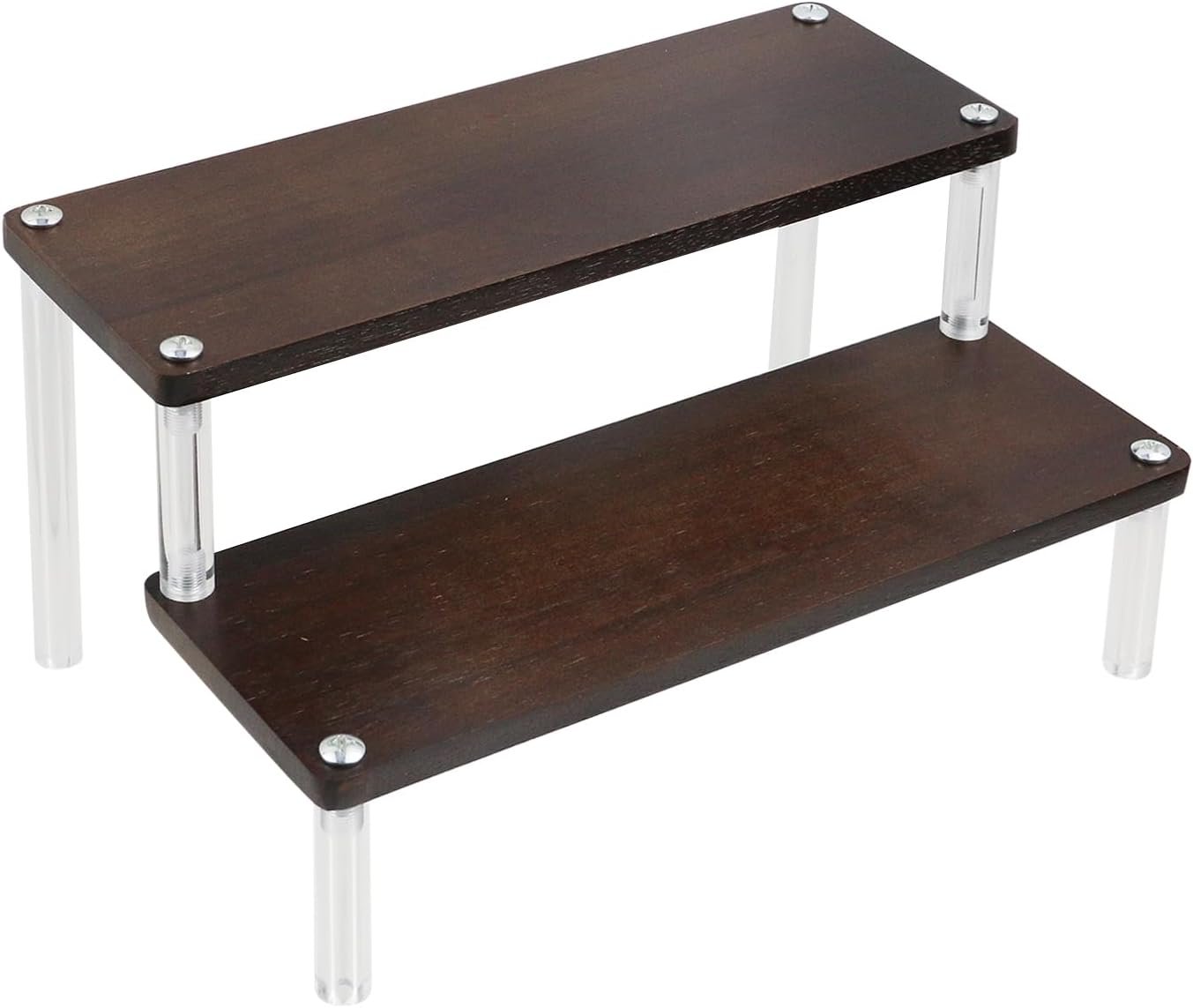 oem odm 2 tier acrylic risers display stand dessert riser stand for easy installation brown acrylic display shelf for party kitchen factory & wholesale supplier