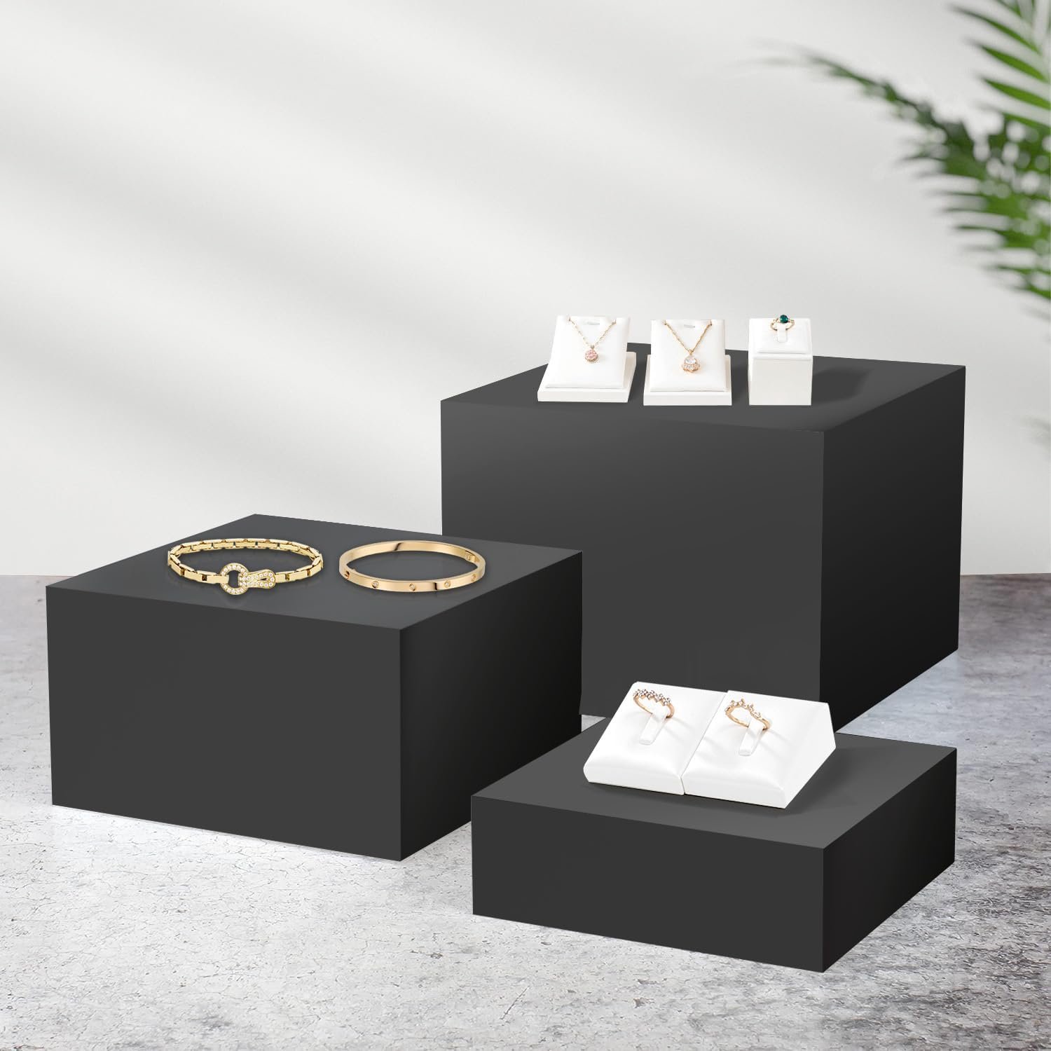 oem odm gowing buffet risers, food display risers for party, black food risers for buffet dessert table, risers for display decorative for food, black acrylic boxes for food display, 3pcs 6''x7''x8'' factory & wholesale supplier