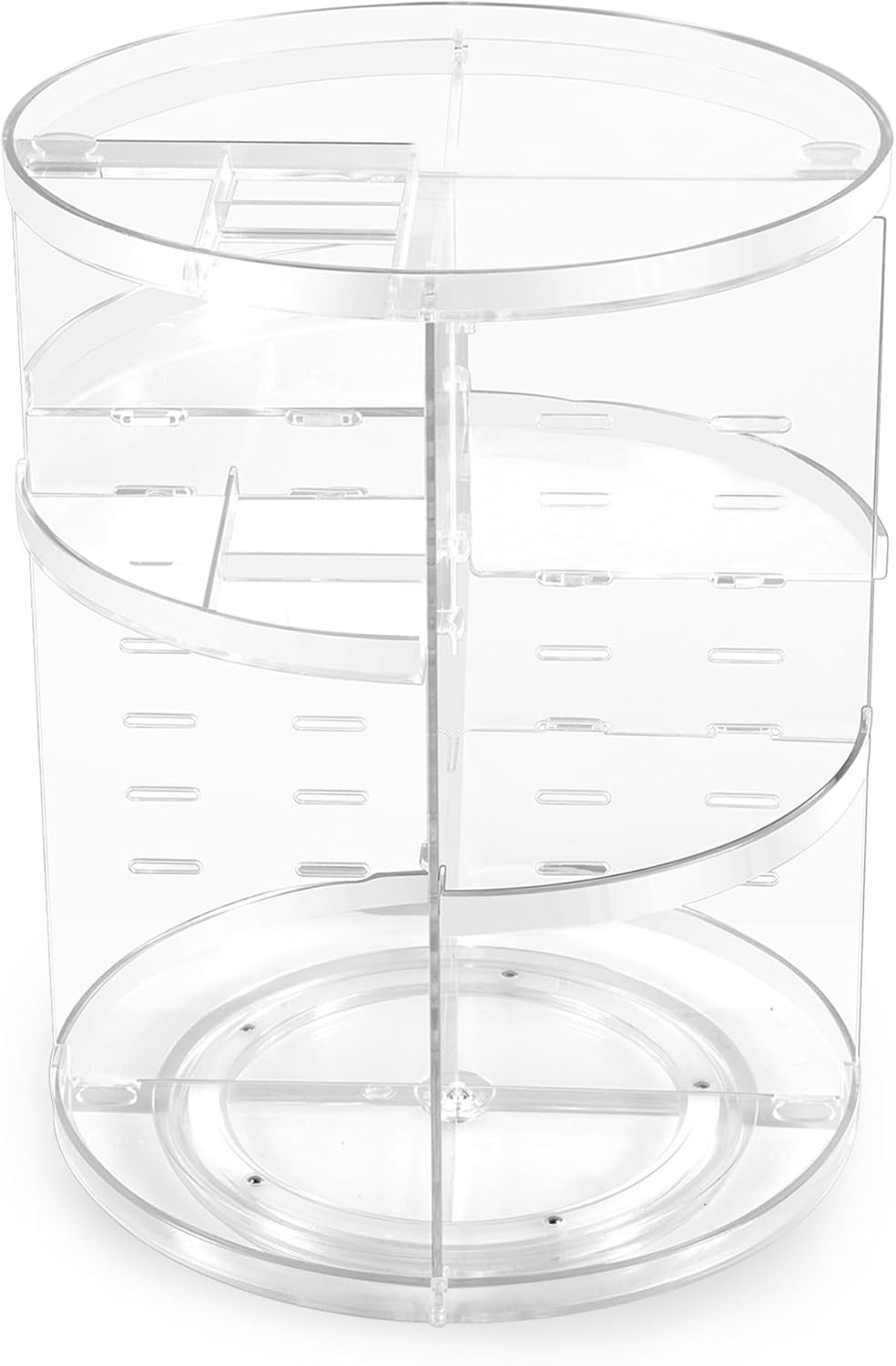 oem odm coyaho 360 rotating makeup organizer, spinning countertop, cosmetic holder shelf, make up organizers and storage for bedroom, transparent factory & wholesale supplier