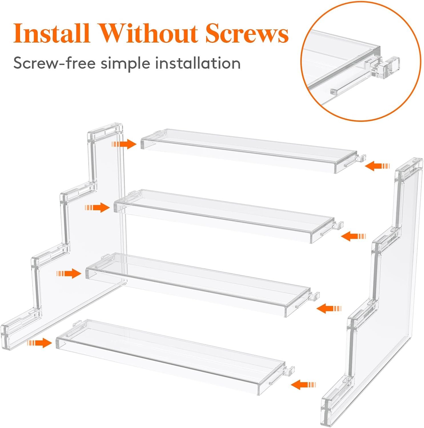 wholesale lifewit 4 tier clear display risers stand, 2 pack plastic risers for display, plastic organizers for figures, cupcake, perfume, dessert, desktop display stand for organize and decoration factory & supplier oem odm