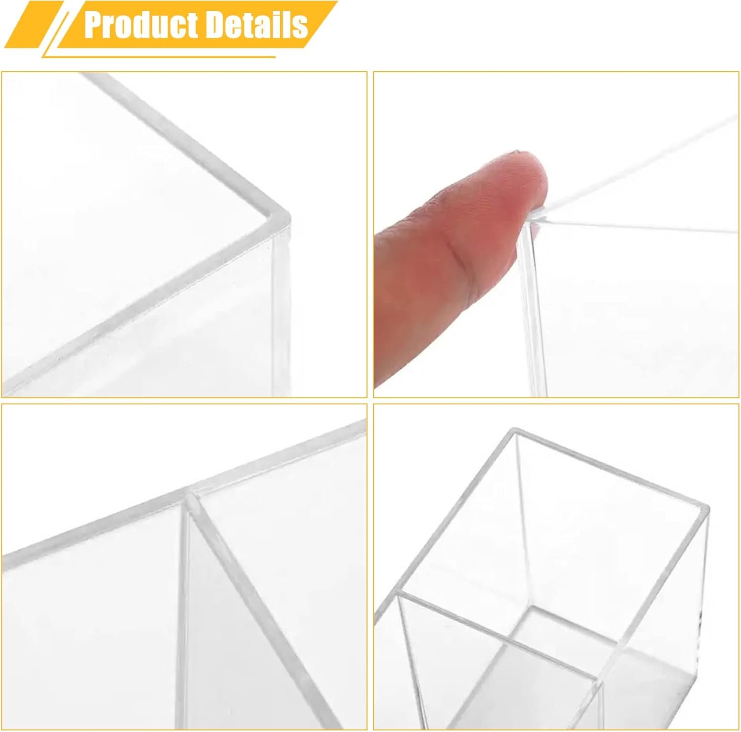 oem odm clear makeup brush organizer,acrylic cosmetic brushes storage holder with 3 slots,pencil pen holder for desk,desk organizer and accessories for vanity factory & wholesale supplier