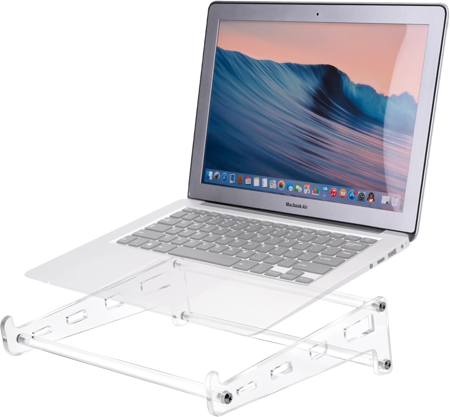 oem odm acrylic laptop stand for desk, clear ventilated computer stand holder for desk, ergonomic acrylic sturdy laptop riser compatible with macbook air pro dell lenovo thinkpad asus 9-16 inch factory & wholesale supplier