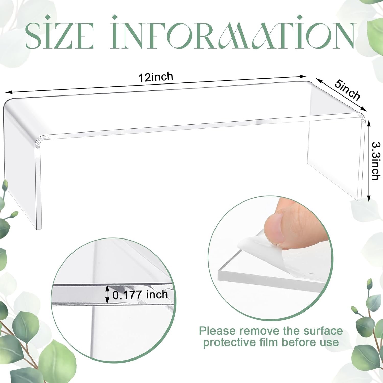 oem odm shellwei 4 pcs acrylic display stand 12'' x 5'' x 3.3'' rectangular clear cupcake holder large shelf risers for figures, dessert shelves for party, risers stands for decoration and organize factory & wholesale supplier