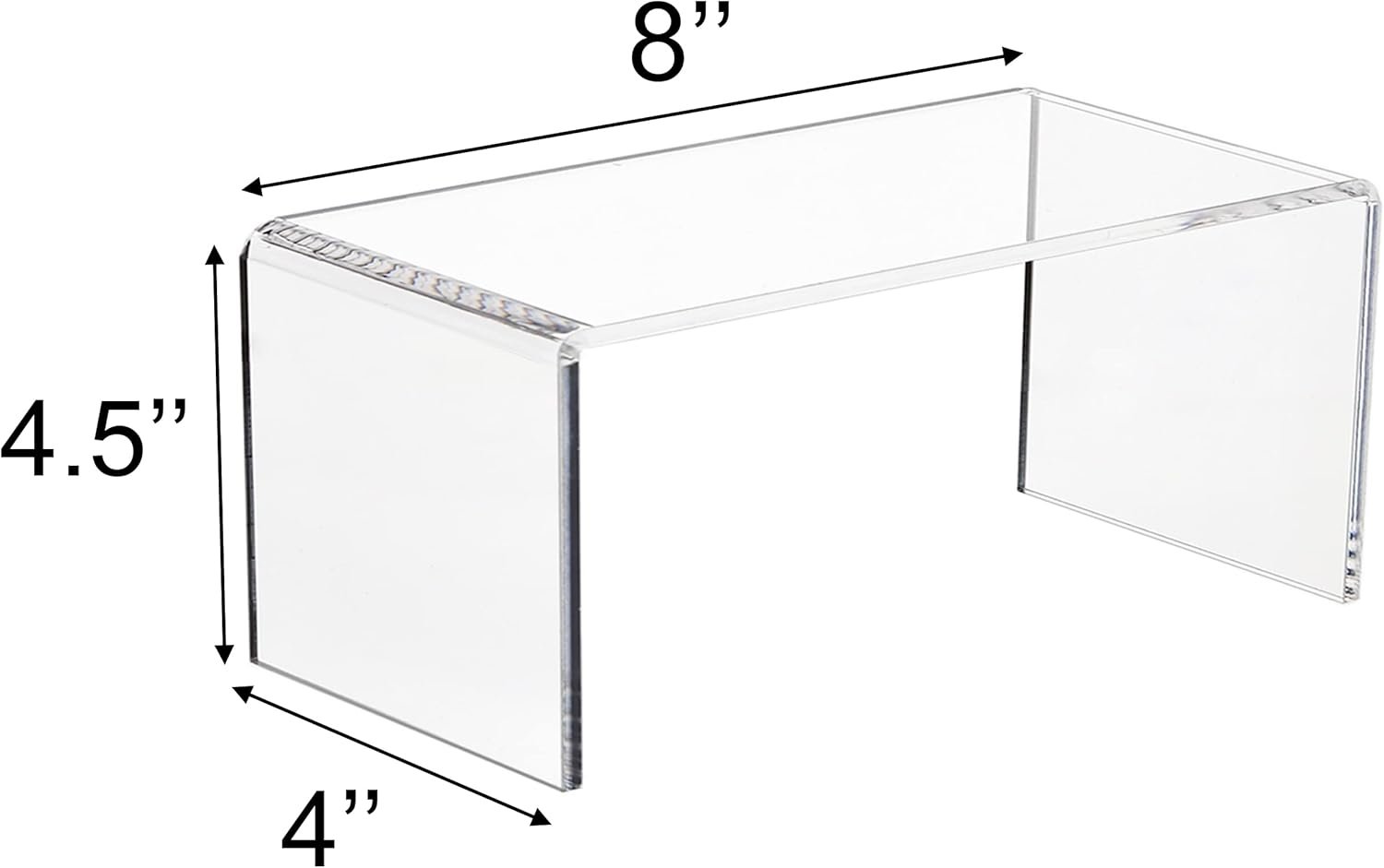 oem odm 2-pack large clear 5mm thick acrylic display risers for funko pop figures,retail display, display riser shelf showcase fixtures for jewelry (4, 8''x 4''x 4.5'') factory & wholesale supplier