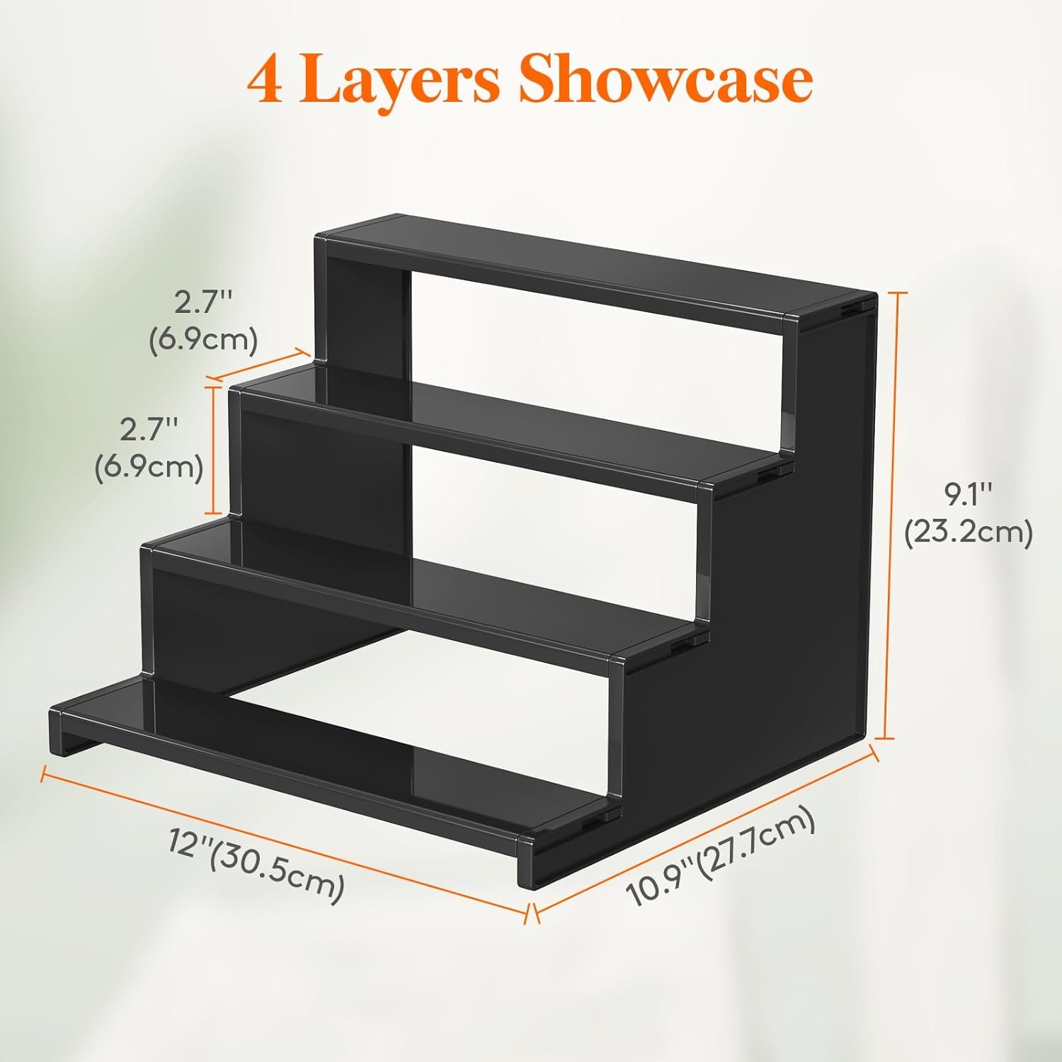 wholesale lifewit plastic 12 inch dark cologne stand, step perfume organizer,versatile display stand shelf for fragrance, skincare, figurine, dessert, use for vanity, tabletop, cabinet,1 set factory & supplier oem odm