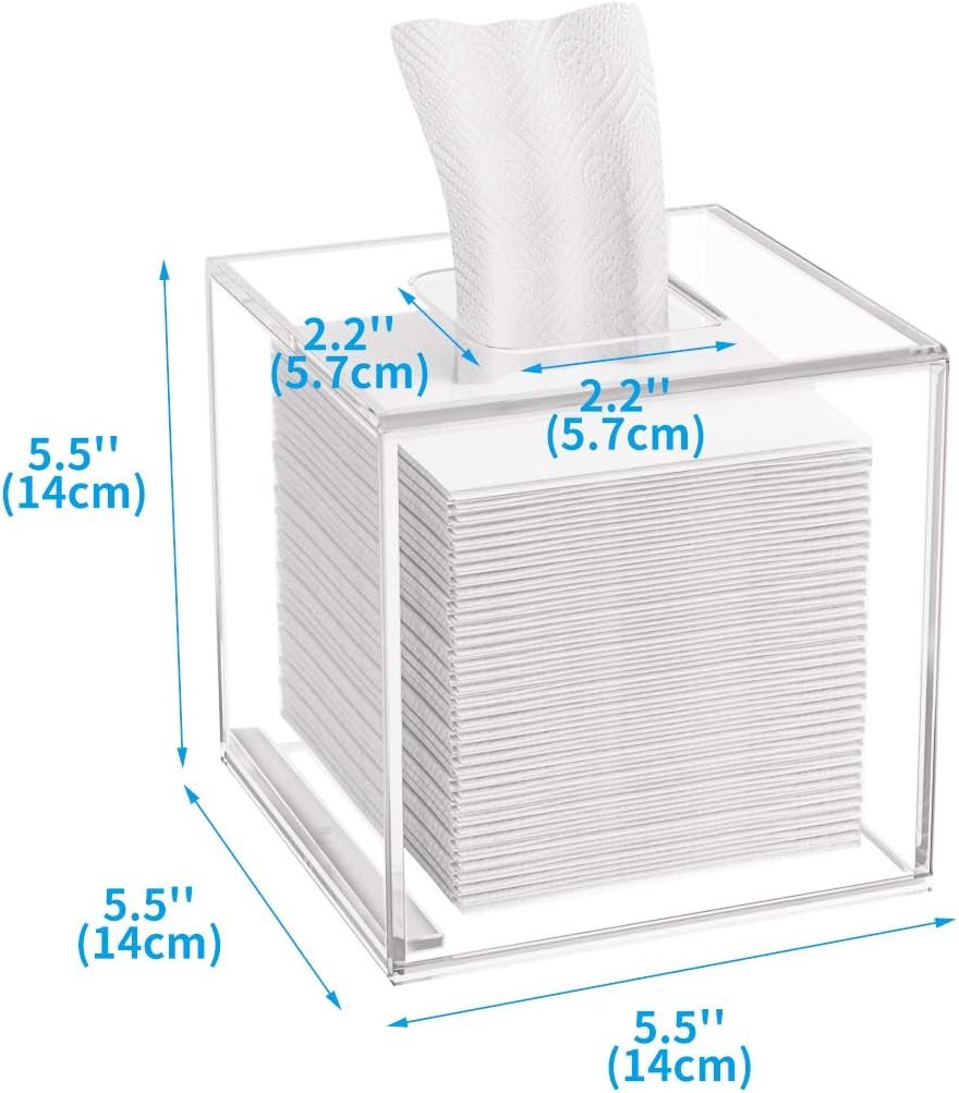 oem odm hiimiei acrylic tissue box cover 5.4x5.4x5.4'' clear tissue holder napkin dispenser for home office restaurant-clear factory & wholesale supplier