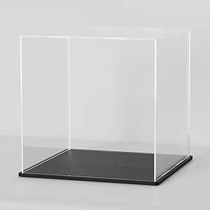 oem odm svenjbb acrylic display case, 7x7x7 inch acrylic boxes for display, clear display cases with matte black base and lid for collectibles factory & wholesale supplier