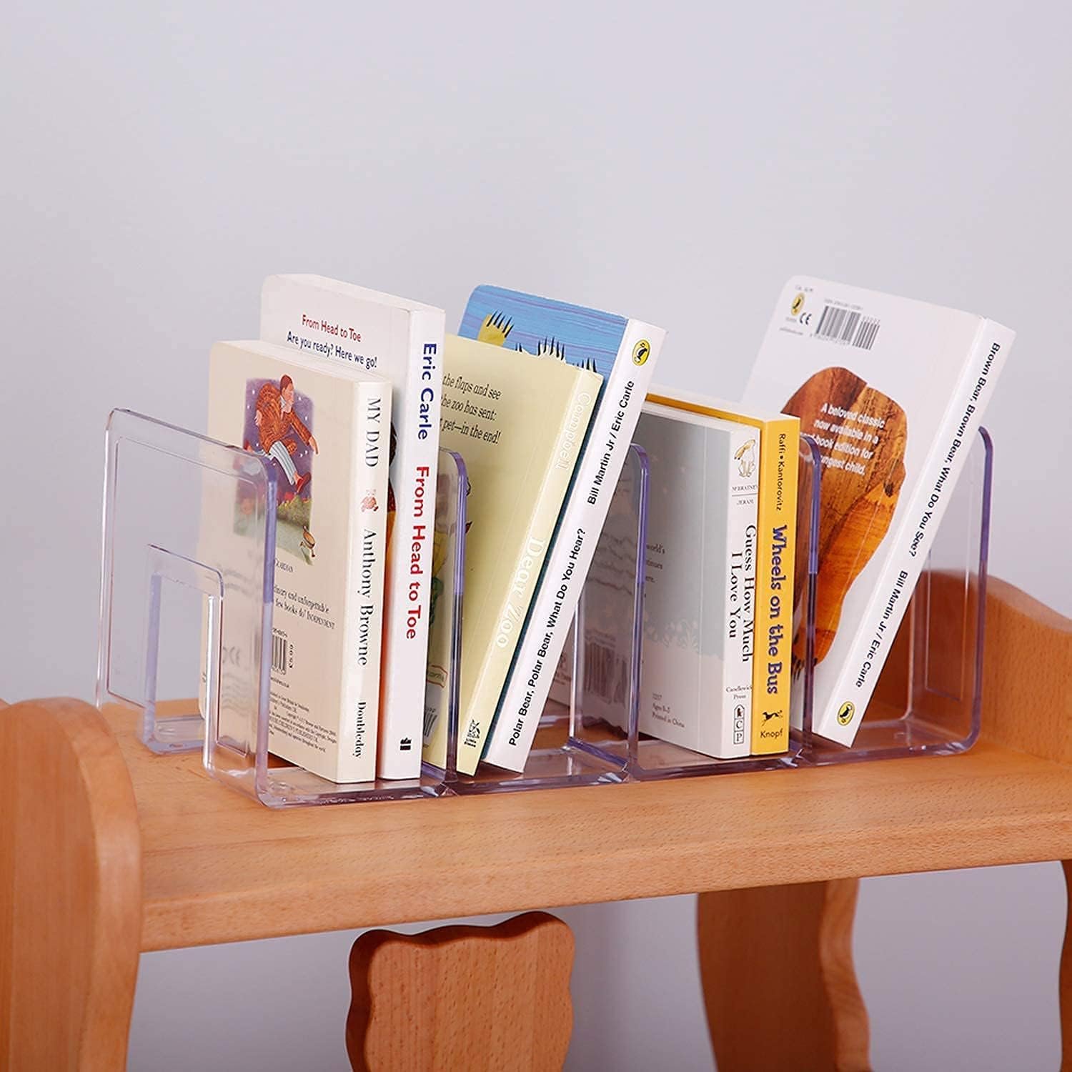 oem odm yageli clear acrylic desk file sorter purse/handbag organizer clutch divider mesh folder office supplies stand bookshelf (3 sections) (2pack-4sections) factory & wholesale supplier