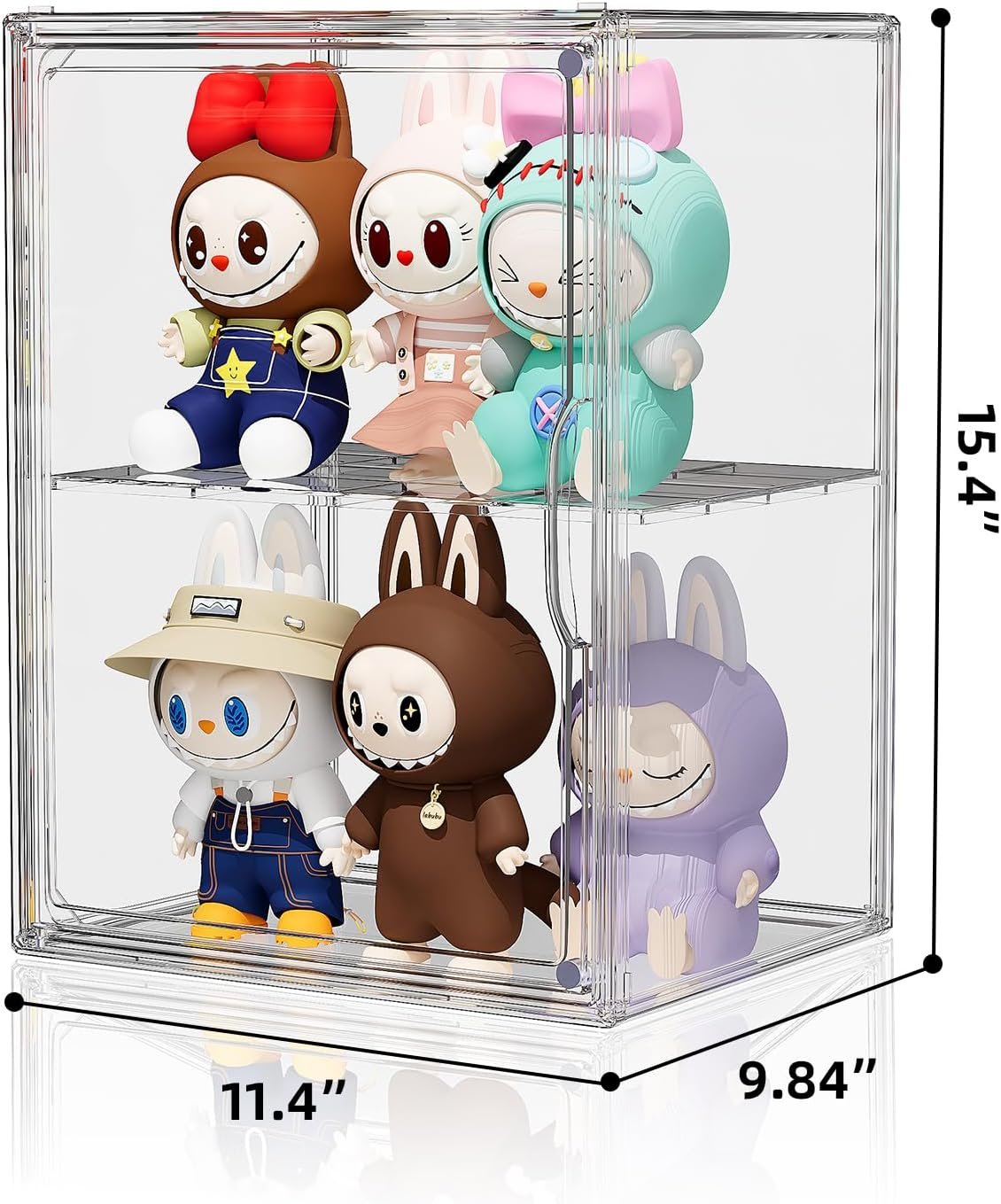 oem odm clear acrylic display case, super large stackable storage bins magnetic attraction lids, acrylic box with compartment divider for collectibles, figures, cosmetic, purse, handbag, wallet, 1 pack factory & wholesale supplier