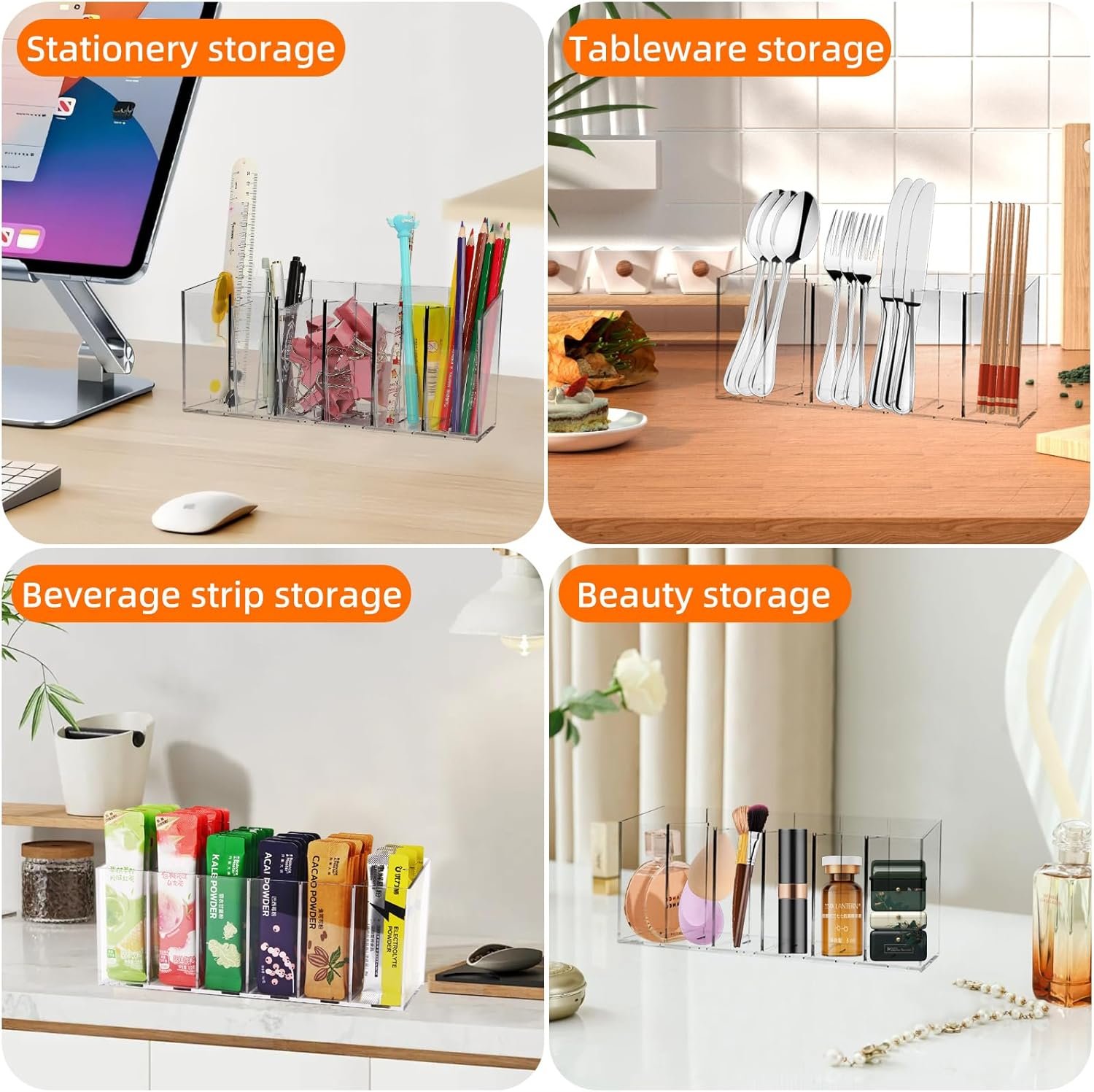 oem odm drink packet organizer, acrylic water packet organizer flavor storage basket for kitchen organizers and storage clear factory & wholesale supplier
