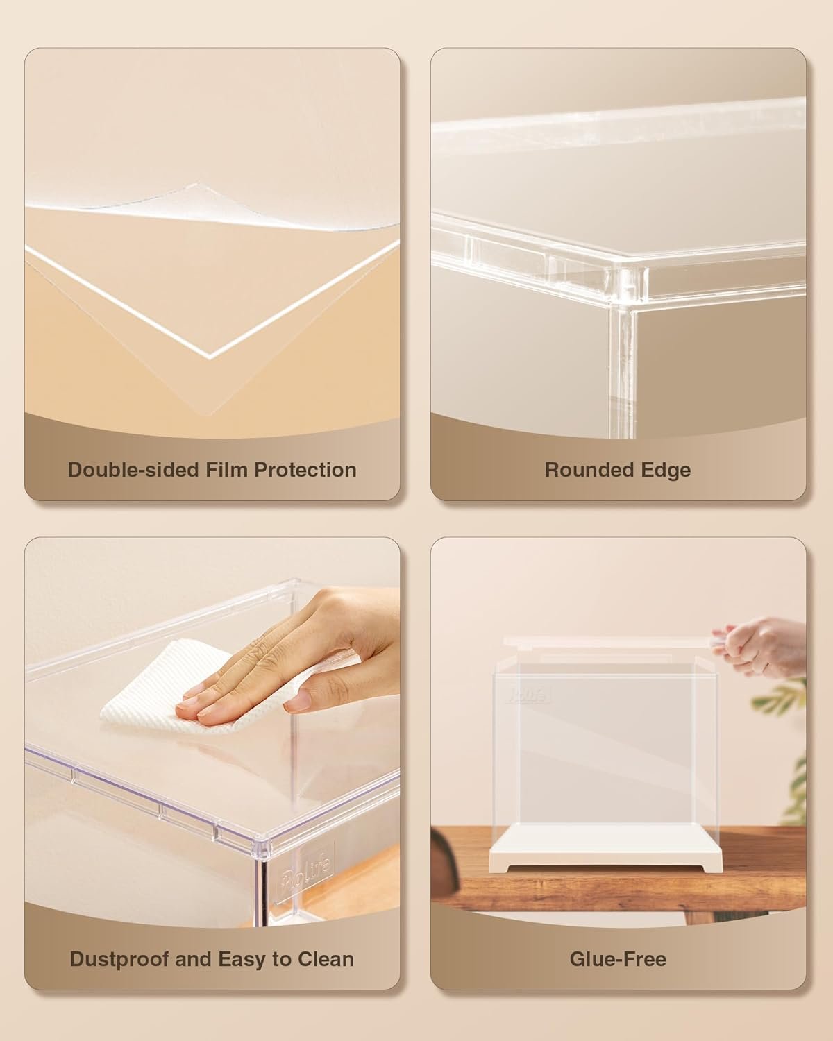 oem odm rowood display box,dustproof acrylic display case for miniature house kit,book nook,3d puzzle(11.3x9.3x9.6inch) factory & wholesale supplier