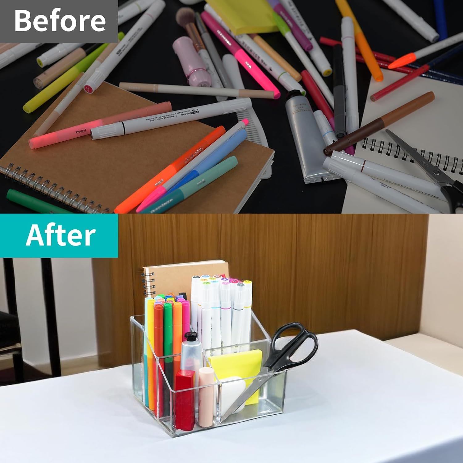oem odm acrylic desk organizers, clear pen holder and pencil holder display stand for office, school and home factory & wholesale supplier