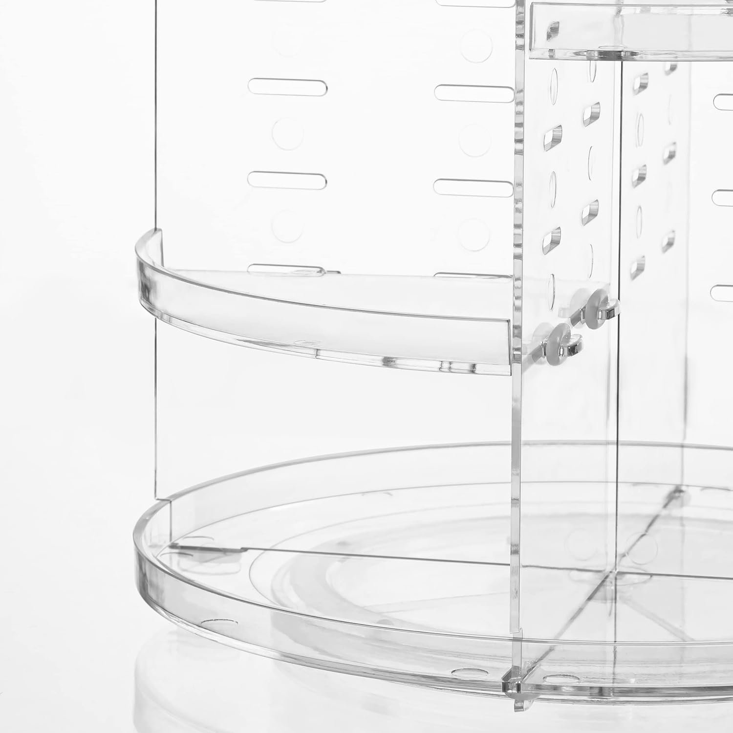 oem odm hblife 360 rotating makeup organizer adjustable carousel large capacity revolving perfume organizer skincare organizers cosmetic storage spinning holder for vanity, clear factory & wholesale supplier