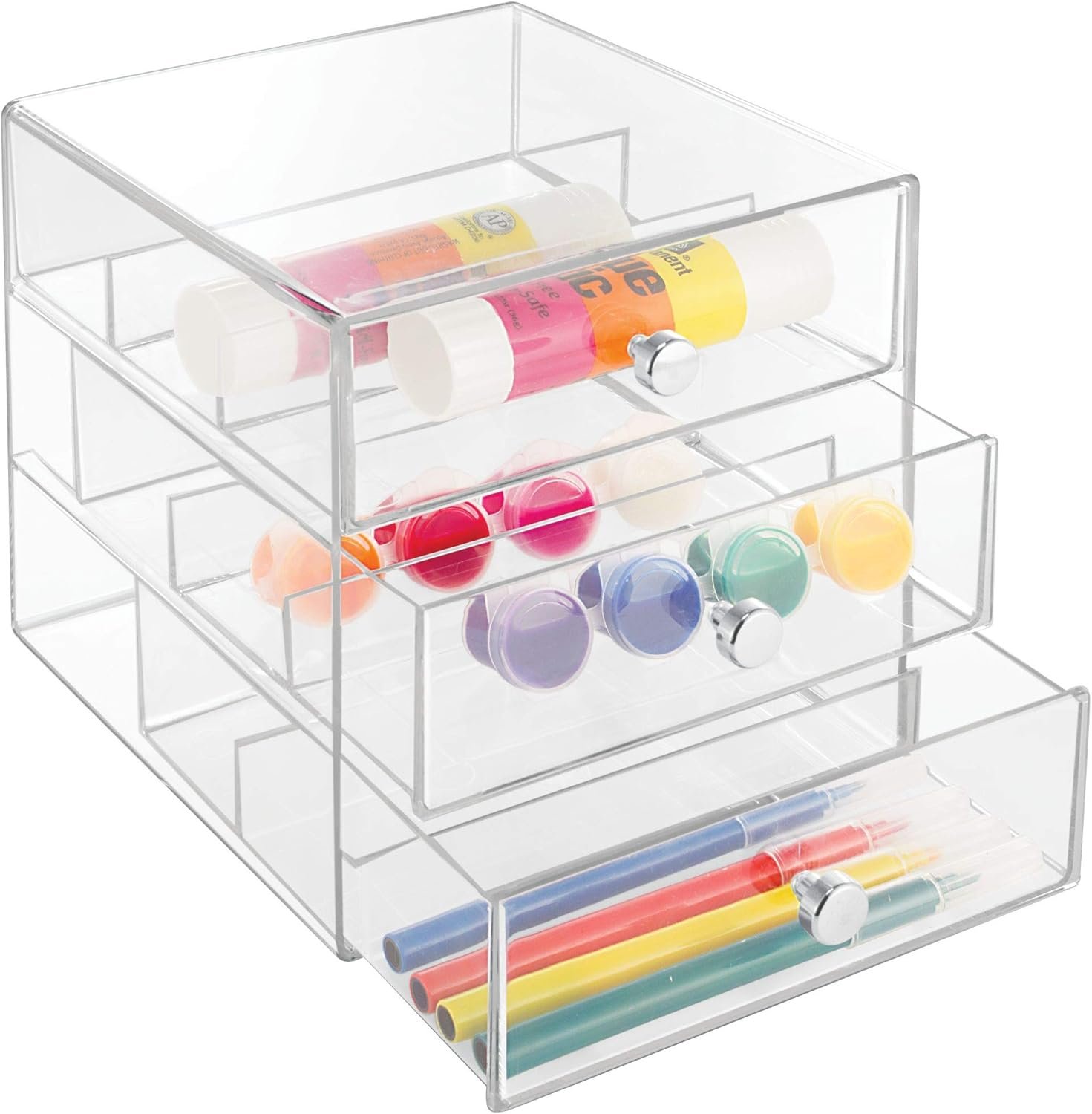 oem odm idesign plastic divided 3-drawer vanity & countertop organizer – 7
