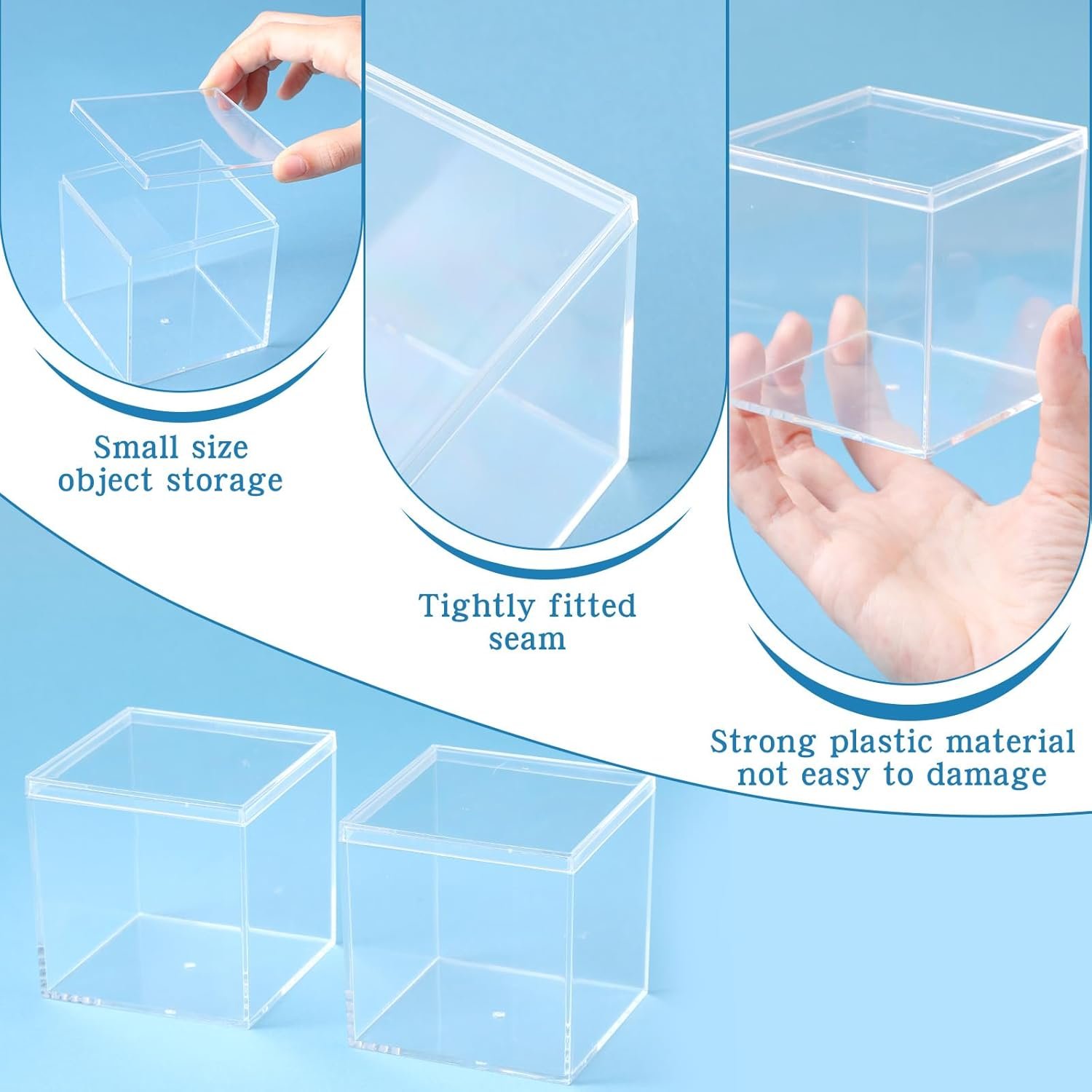 oem odm 12 pcs acrylic square cube 3 x 3 x 3 inches, small clear plastic display boxes with lids, clear acrylic storage square cube boxes, display case container for candy jewelry tiny items factory & wholesale supplier