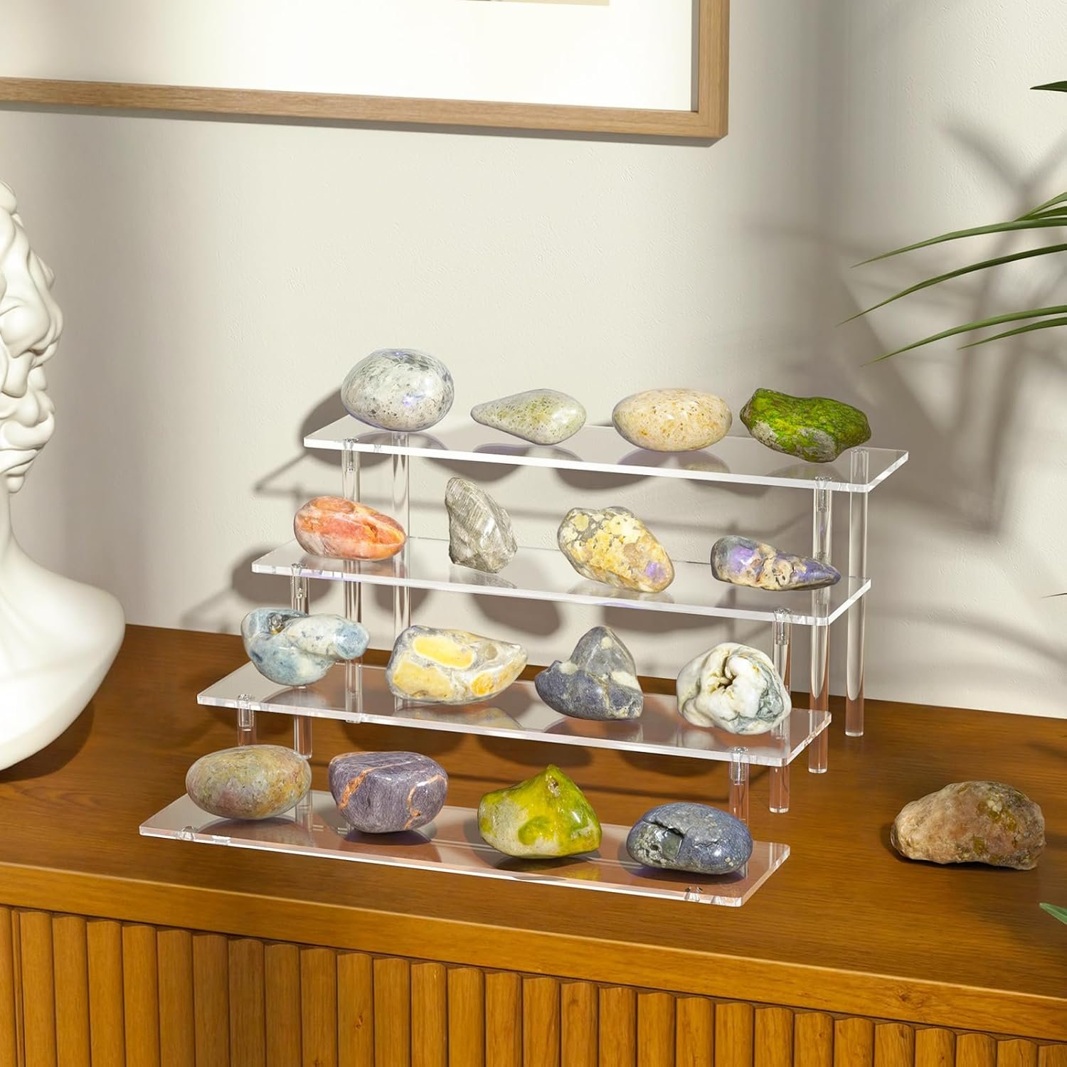 oem odm 4 tier acrylic display risers, clear perfume organizer stand, large cupcake stand holder, dessert display for party, display shelf for figure and collection, riser stand for decoration and organizer factory & wholesale supplier