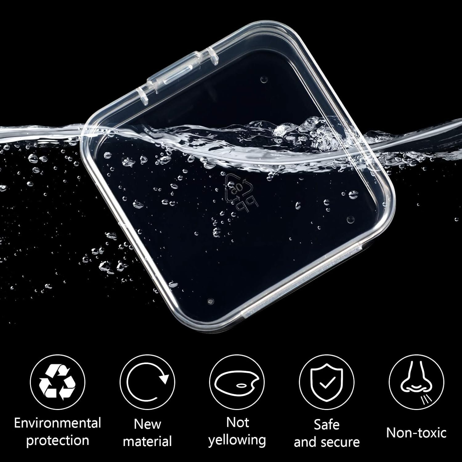 oem odm 6 pieces mini plastic clear beads storage containers box for collecting small items, beads, jewelry, business cards, game pieces, crafts (2.13 x 2.13 x 0.79 inch) factory & wholesale supplier