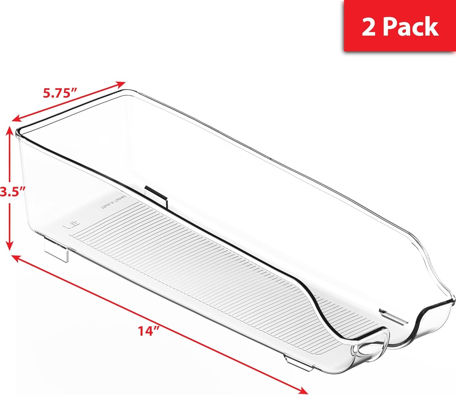 oem odm simple houseware soda can organizer for pantry / refrigerator, clear, set of 2 factory & wholesale supplier
