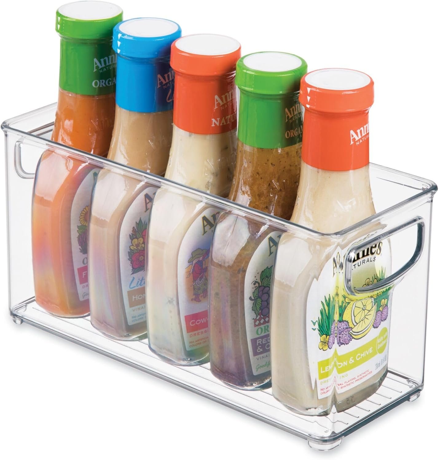 oem odm idesign stackable pantry bin with handles for kitchen, fridge, or freezer, clear, made in usa factory & wholesale supplier