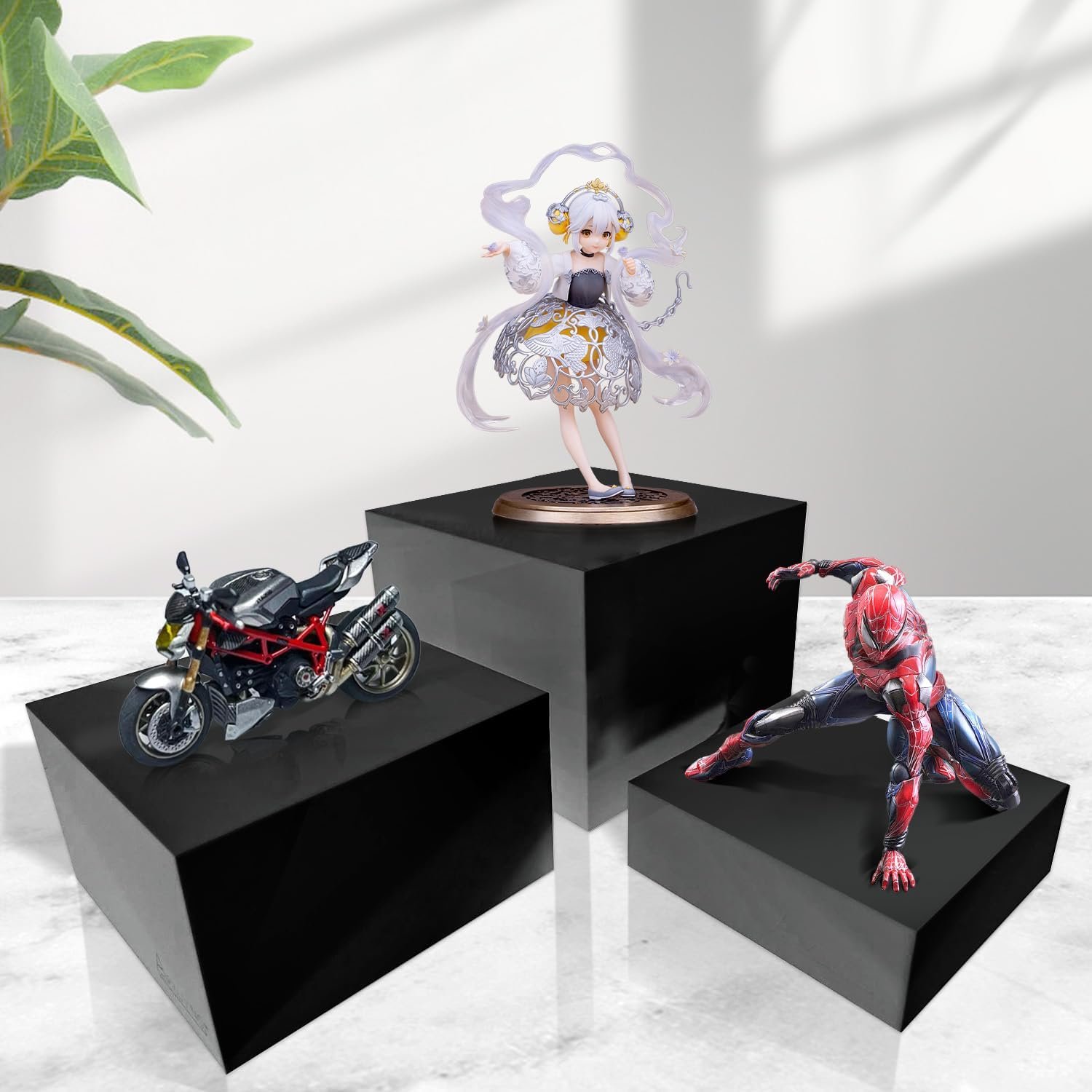 oem odm gowing buffet risers, food display risers for party, black food risers for buffet dessert table, risers for display decorative for food, black acrylic boxes for food display, 3pcs 6''x7''x8'' factory & wholesale supplier