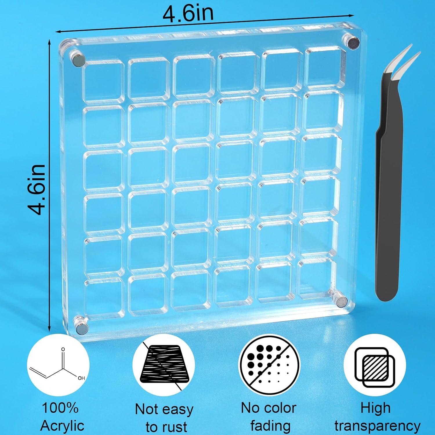 wholesale acrylic seashell display box,clear sea shell holder display box,beach shelling collecting tools,storage organizer tiny case for seashell diamond beads (4 pack-144 grids) factory & supplier oem odm