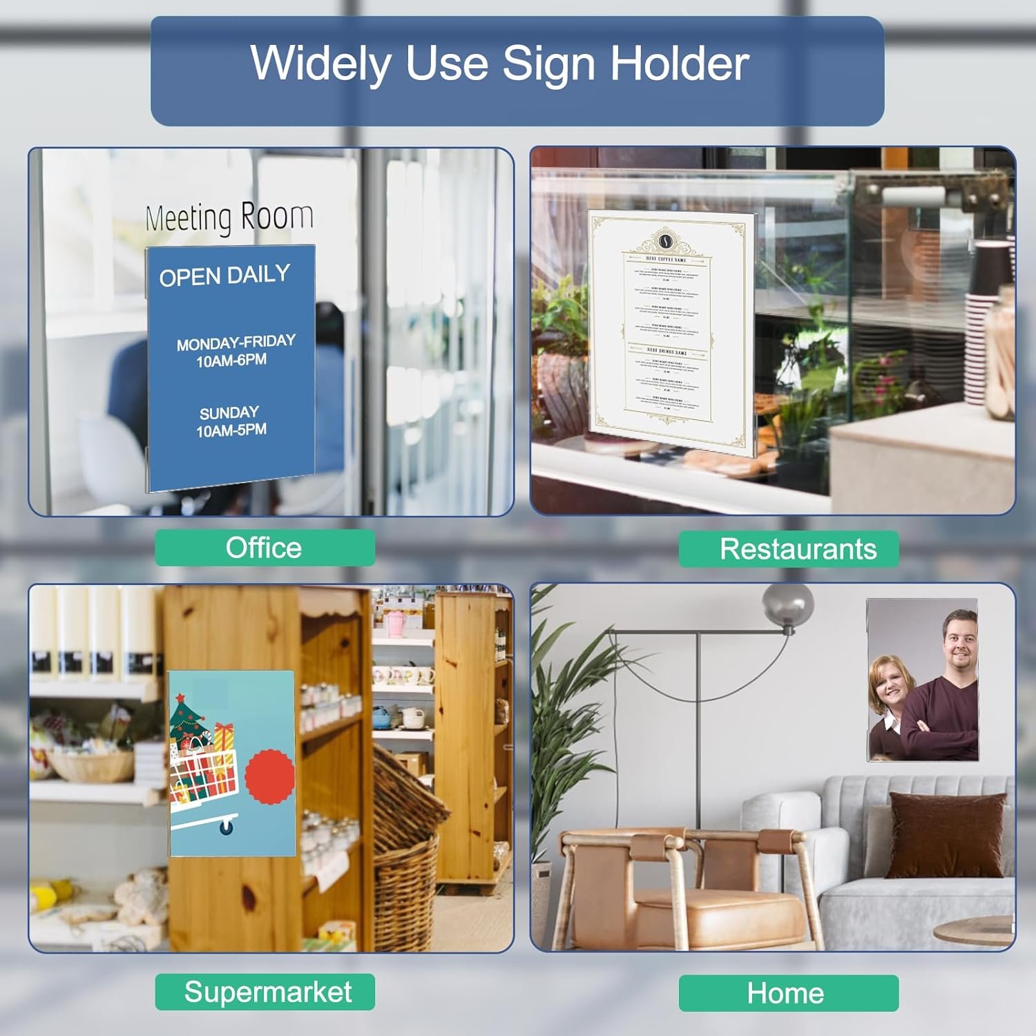 wholesale acrylic sign holder 8.5 x 11 wall mount, clear plastic paper sign display with tape, no drilling acrylic wall frame for office, home, store, restaurant (3 pack) factory & supplier oem odm