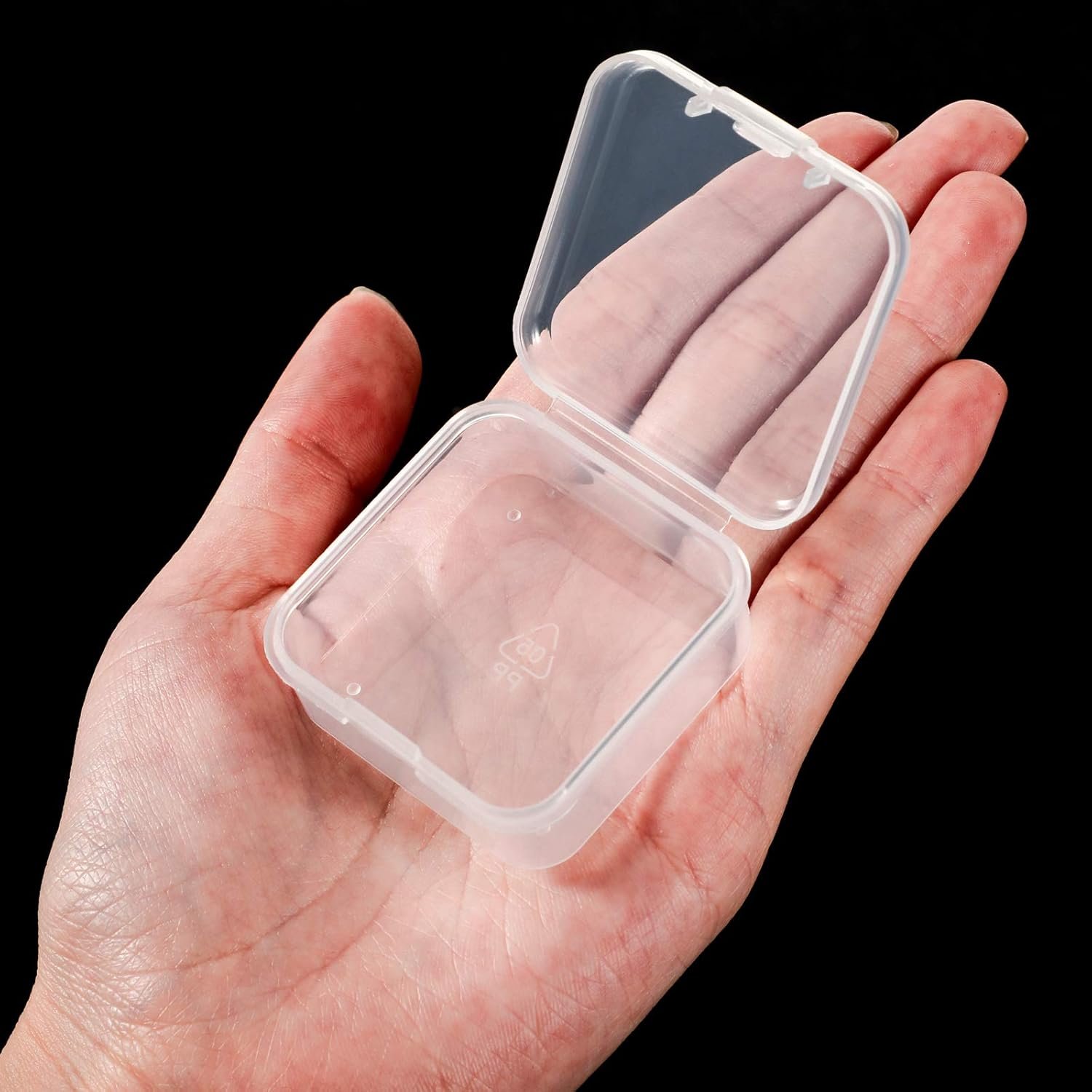oem odm 6 pieces mini plastic clear beads storage containers box for collecting small items, beads, jewelry, business cards, game pieces, crafts (2.13 x 2.13 x 0.79 inch) factory & wholesale supplier