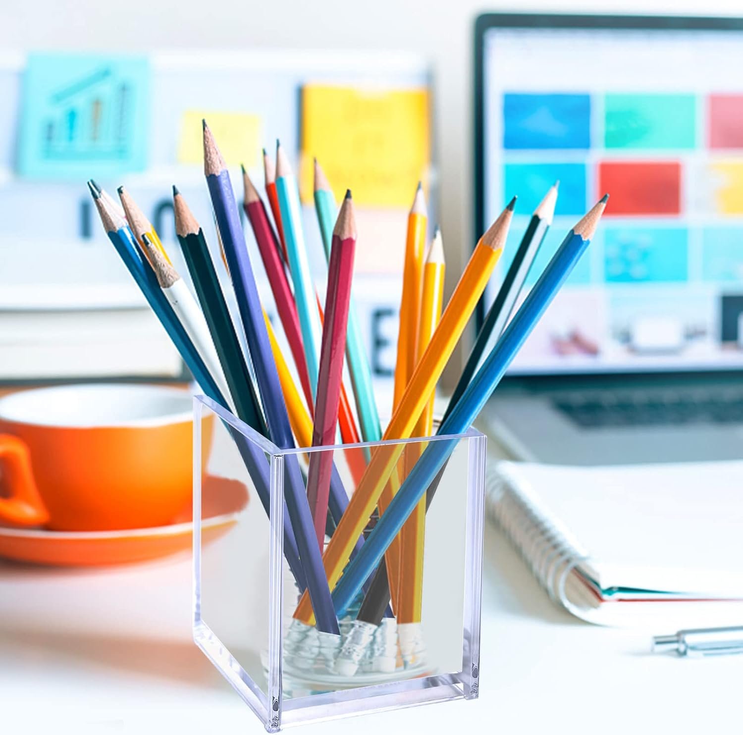 oem odm acrylic pen holder, 3 pcs clear pencil holders for desk, makeup brush holder cup organizer, stationery storage desktop accessories for office school supplies (with cleaning cloth) factory & wholesale supplier