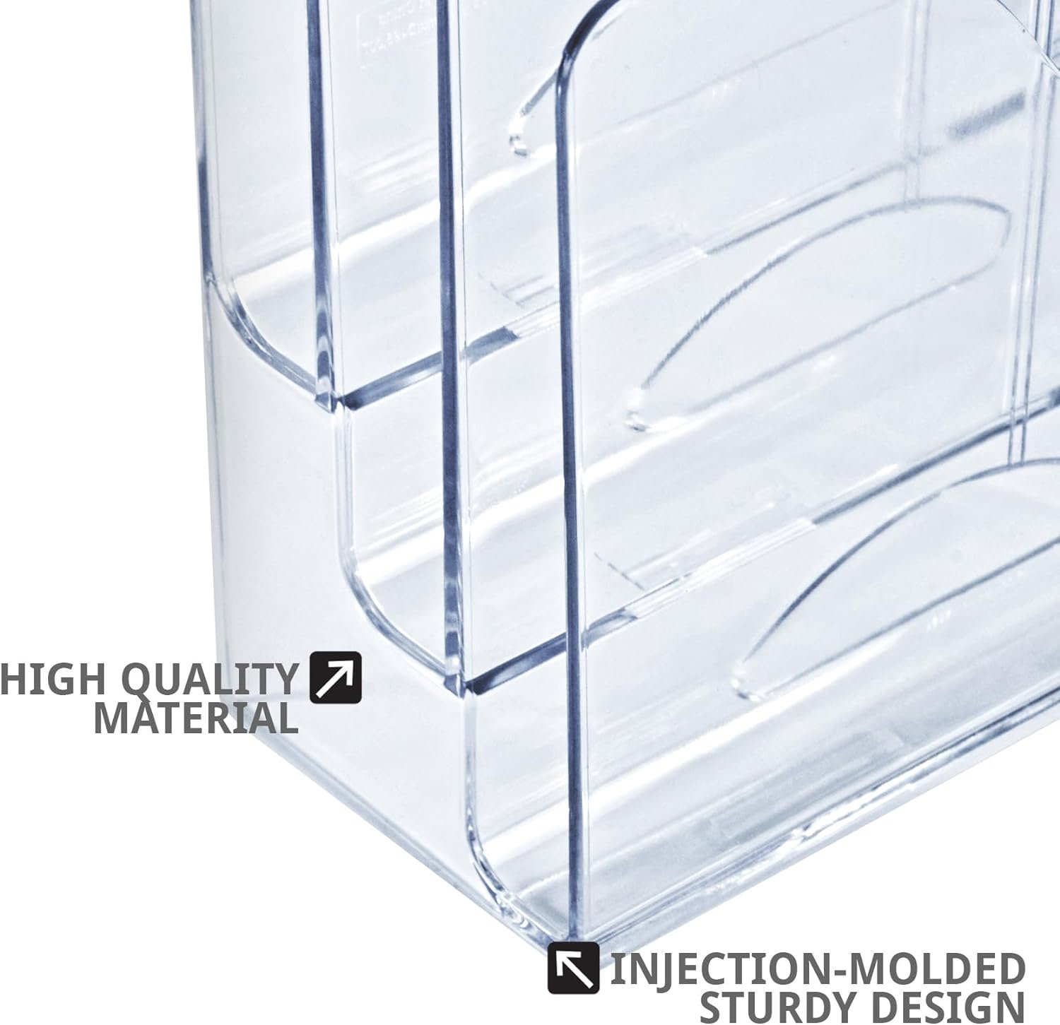 oem odm azar displays 250099 three tier file and brochure desktop wall organizer holder with dividers brochure display stand acrylic file holder, clear factory & wholesale supplier