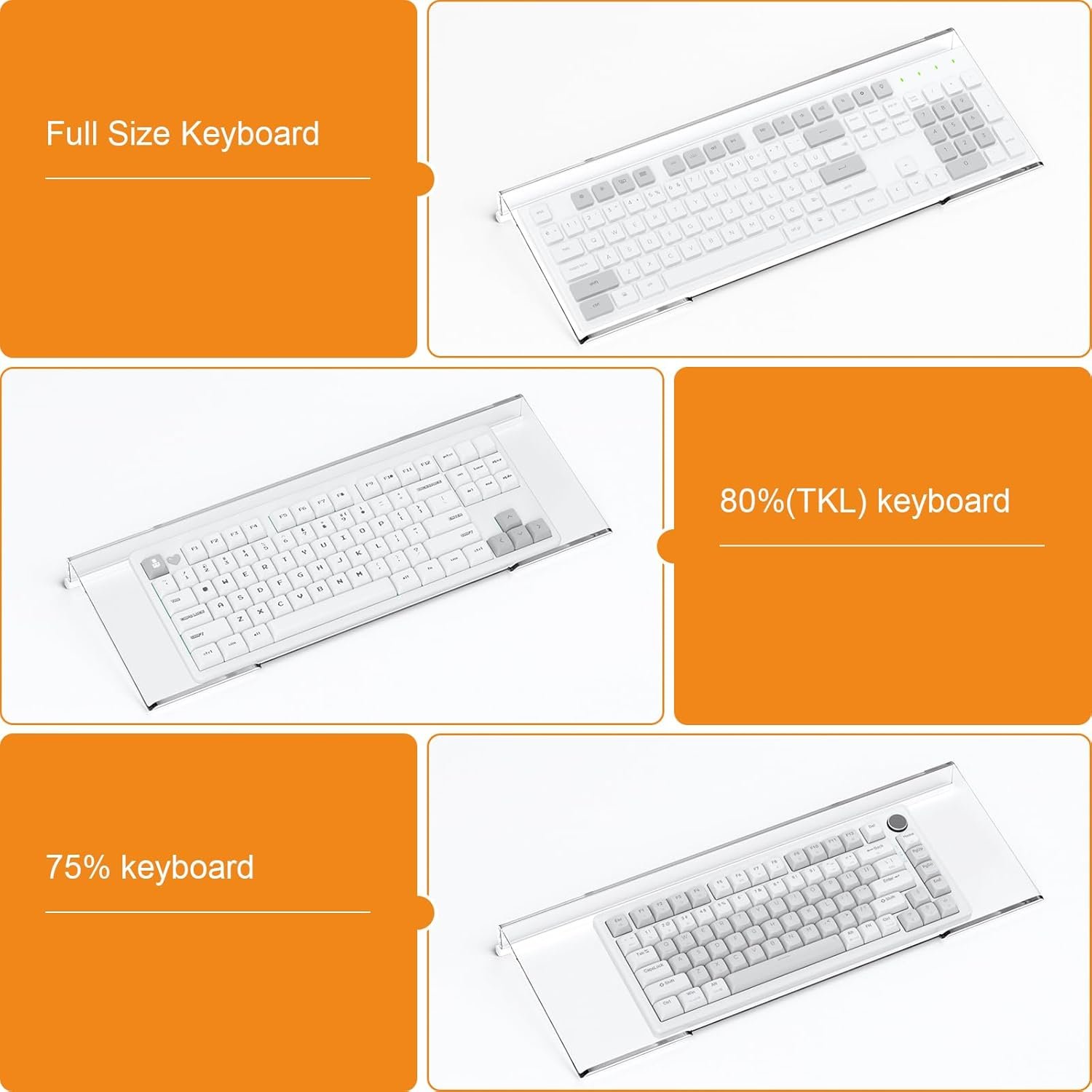 oem odm beego ergonomic computer keyboard stand - clear acrylic keyboard riser tilted keyboard holder keyboard tray with white non-slip strip for easy typing at home school office desk accessories factory & wholesale supplier