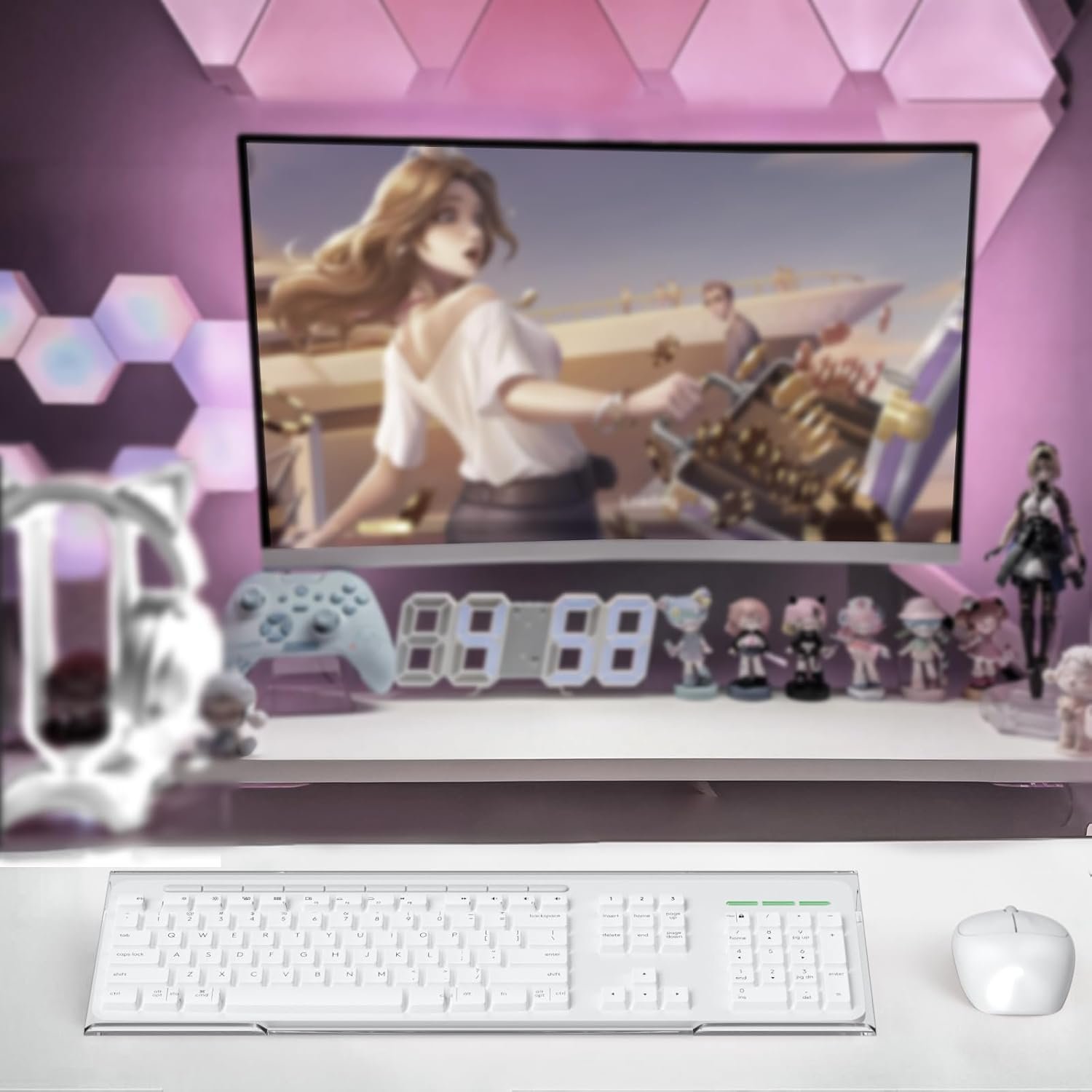 oem odm beego ergonomic computer keyboard stand - clear acrylic keyboard riser tilted keyboard holder keyboard tray with white non-slip strip for easy typing at home school office desk accessories factory & wholesale supplier