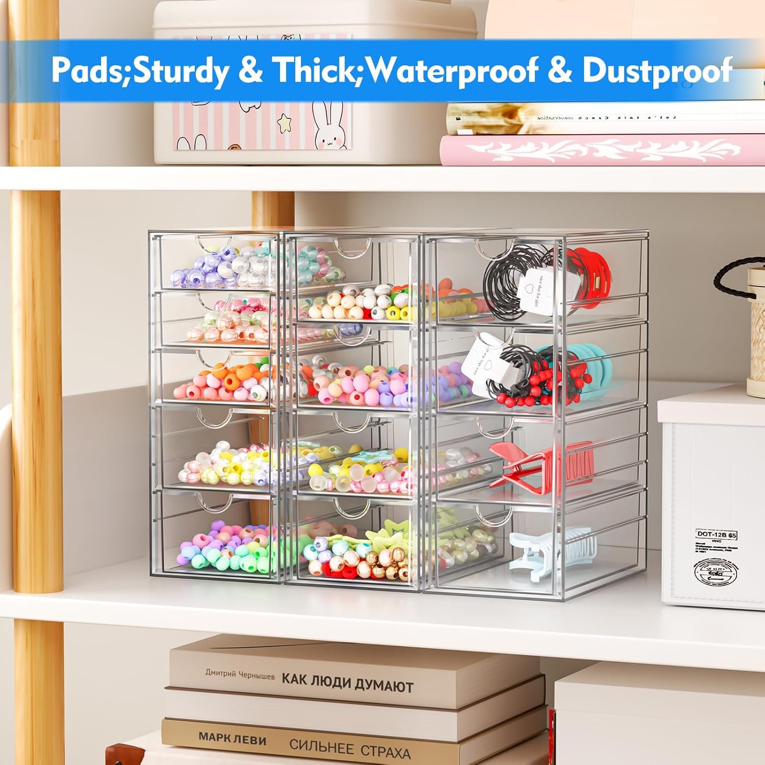 oem odm acrylic makeup organizer with 13 drawers, bathroom counter organizer, acrylic organizers, desk organizer, office supplies, storage drawers for cosmetic, pencil, coffee, etc 3 pack factory & wholesale supplier
