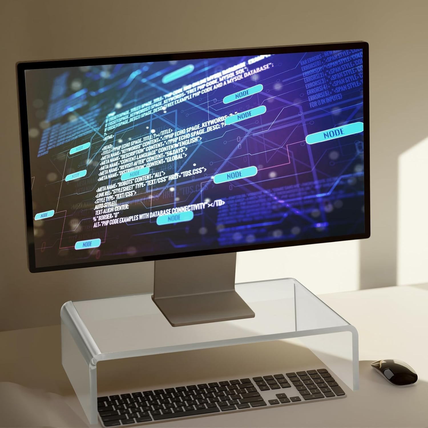 oem odm jetec 2 pcs acrylic monitor stand desktop video acrylic monitor riser desk shelf computer stand for laptop tv computer screen desk organizer teacher's day supplies (clear, 12 x 8 x 3 inch) factory & wholesale supplier