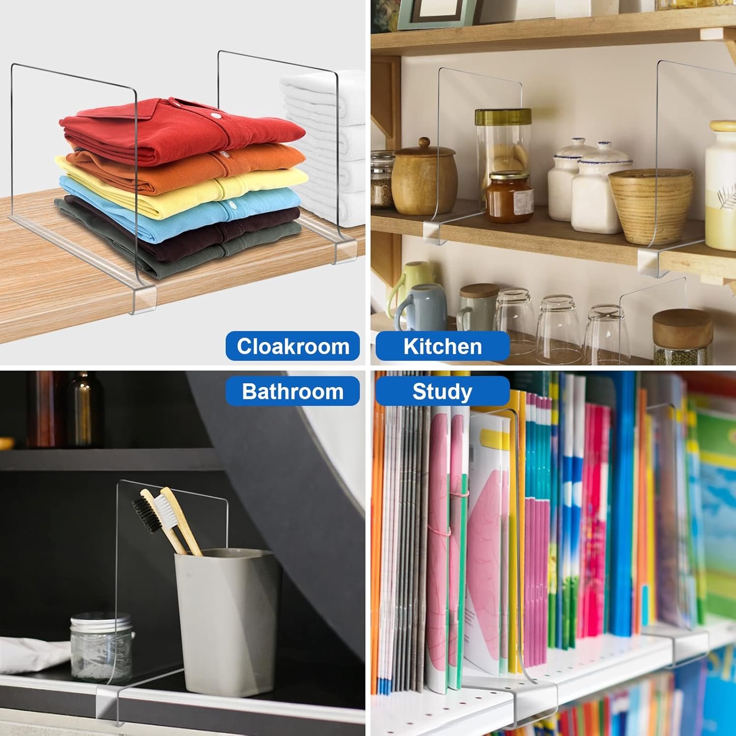 oem odm acrylic shelf dividers for closet organization 6pcs closet shelf divider closet dividers for shelves shelf organizer for closet shelf organizer for wood closet separator clear factory & wholesale supplier