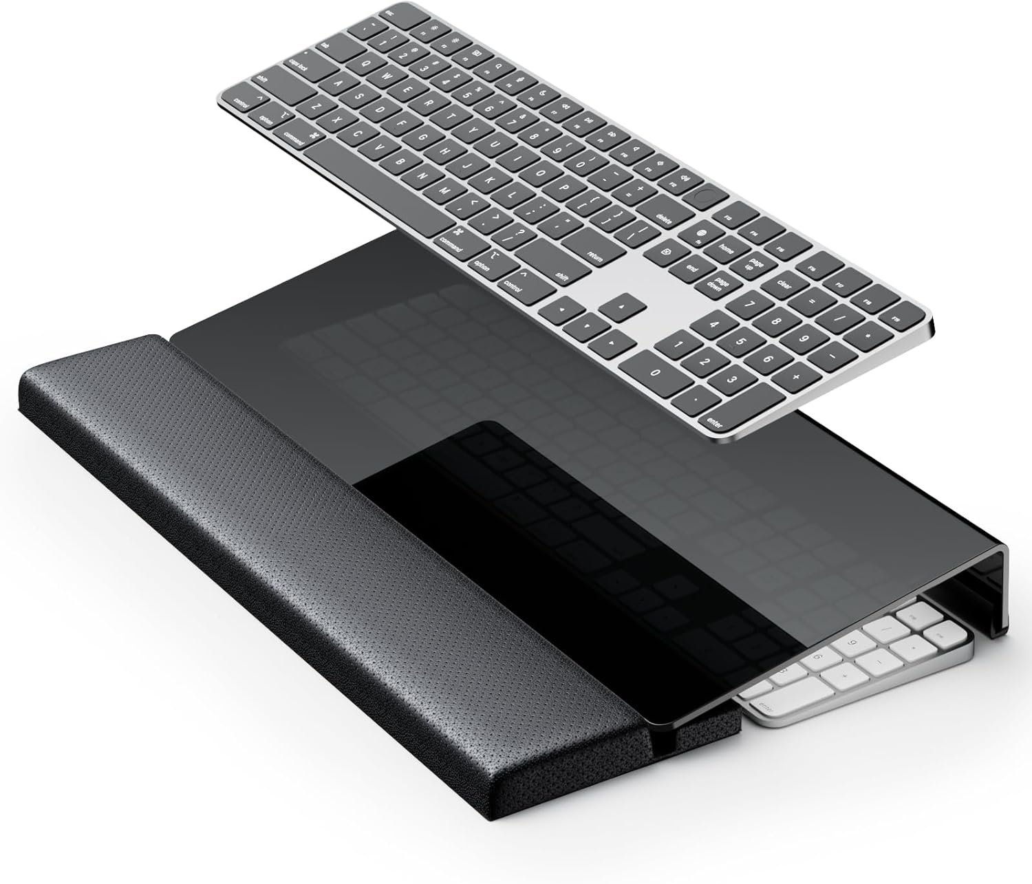 oem odm computer keyboard stand acrylic tilted keyboard holder for easy ergonomic typing&working,yikola 3-level height adjustment keyboard riser with wrist rest for keyboard,keyboard storage for office-black factory & wholesale supplier
