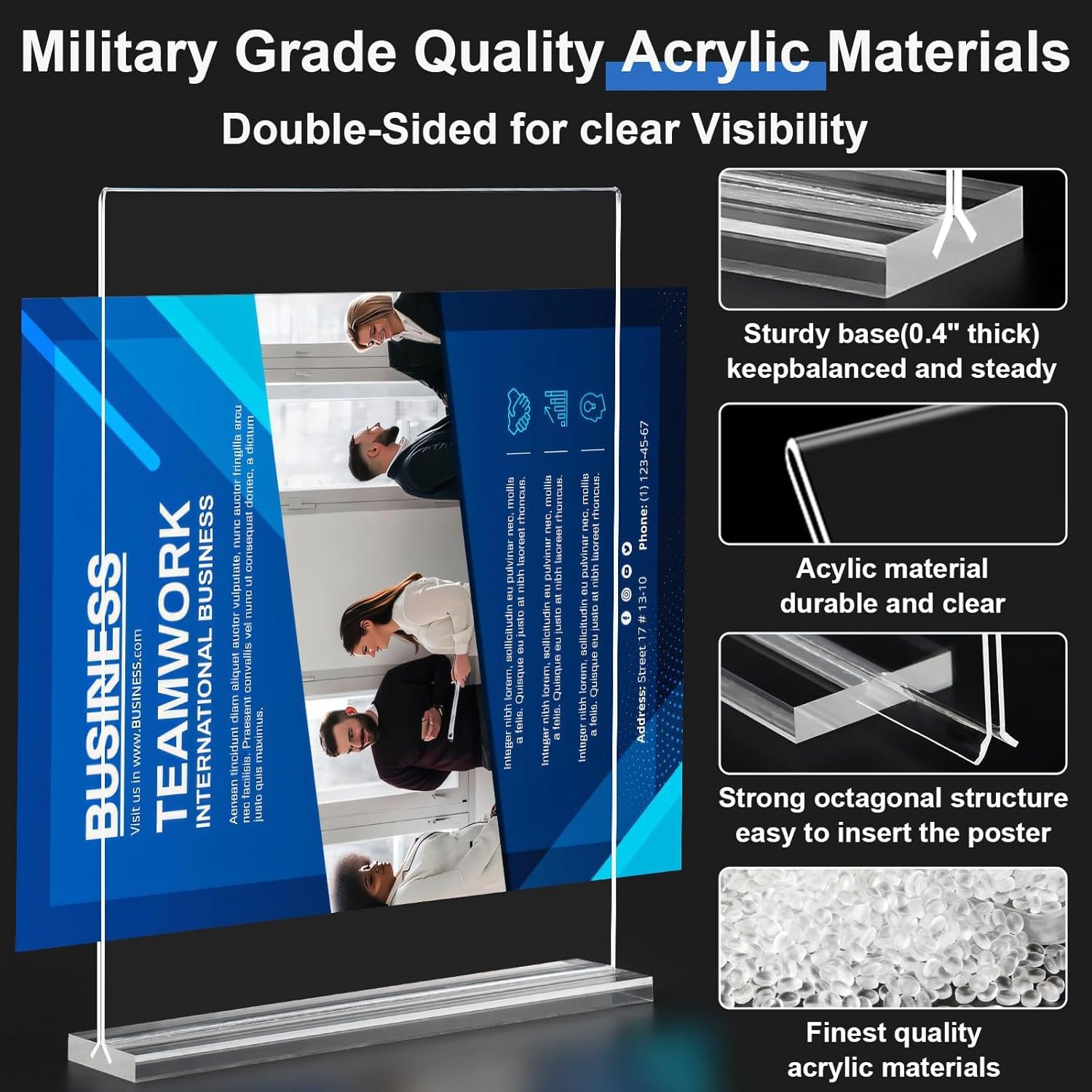 wholesale acrylic sign holder 8.5 x 11,10 pack clear sign holder double sided table menu vertical desktop display stand paper flyer holder tabletop sign holder suitable for restaurants, office, store, hotels factory & supplier oem odm