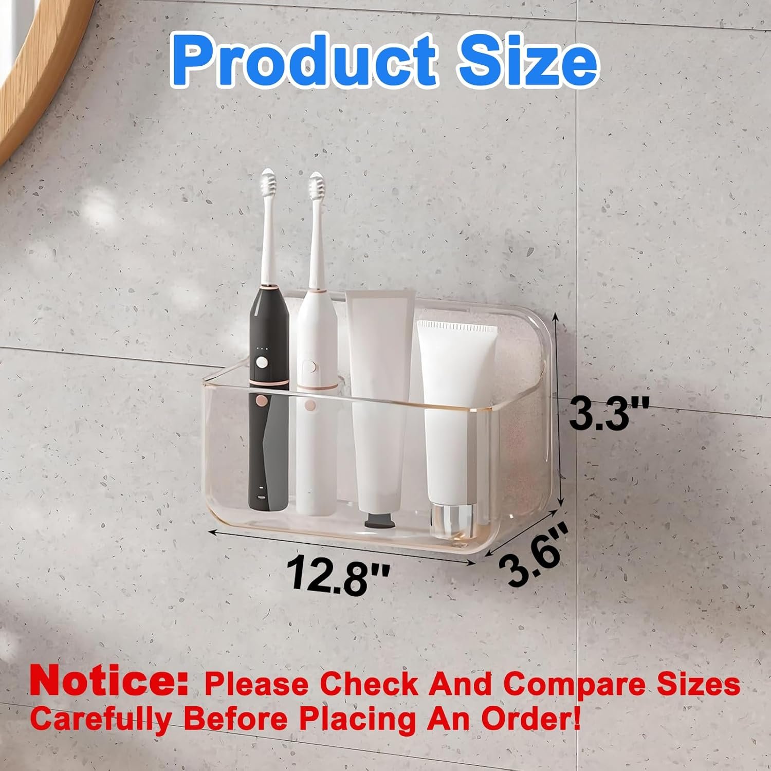 oem odm 2pc acrylic wall mount organizer, adhesive clear cabinet door organizer,acrylic shelves for wall,no drilling hang walls,with self adhesive tape, for bathroom, kitchen, living room factory & wholesale supplier