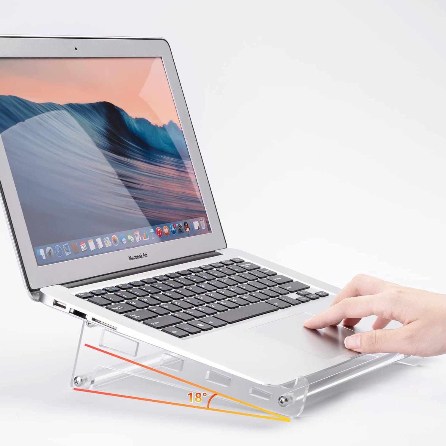 oem odm acrylic laptop stand for desk, clear ventilated computer stand holder for desk, ergonomic acrylic sturdy laptop riser compatible with macbook air pro dell lenovo thinkpad asus 9-16 inch factory & wholesale supplier
