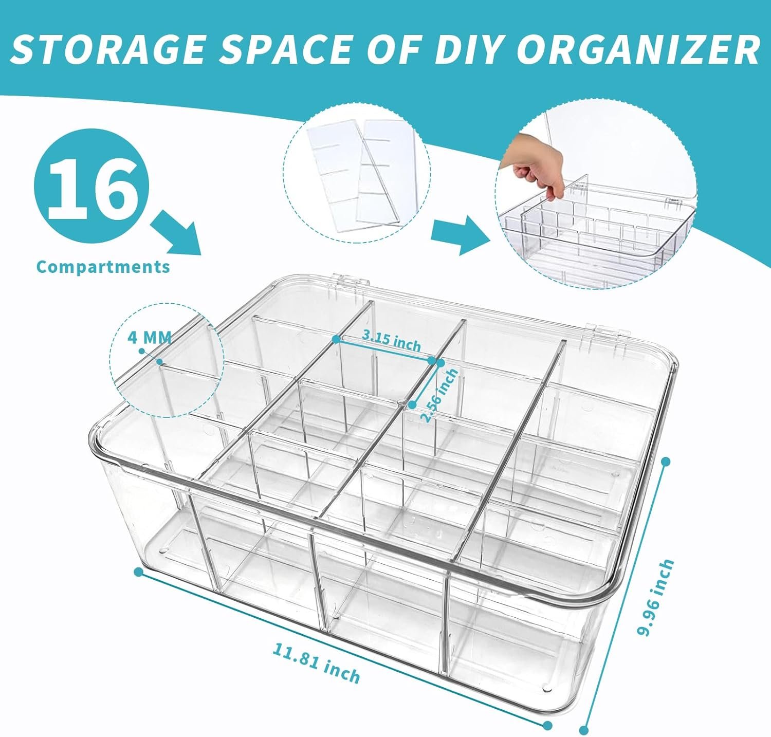 oem odm tea bags organizer: tea bag storage organizer with lid, clear acrylic tea bags holder for kitchen, cabinet, countertop storage, pantry organizers and storage - 16 compartment factory & wholesale supplier