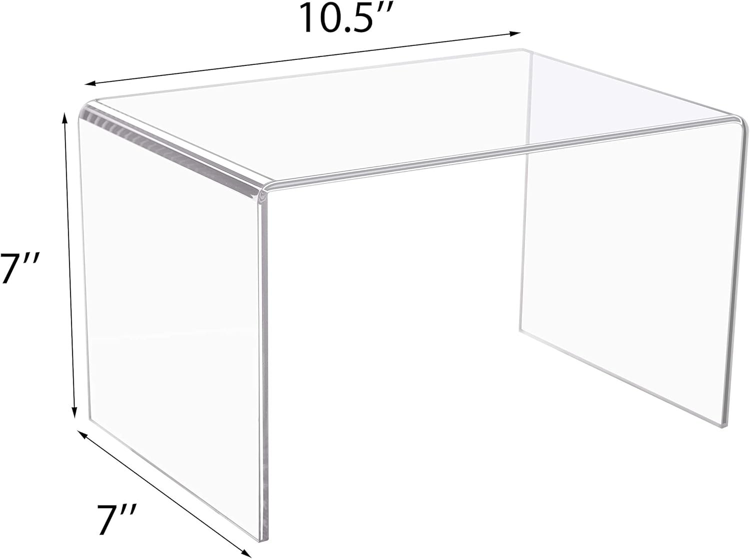 oem odm jusalpha 2-pc large clear 5mm acrylic riser for retail, shelf showcase fixtures for jewelry, display stand for amiibo funko pop figures, cupcakes, food display, riser015 (10.5''x7''x7'')… factory & wholesale supplier