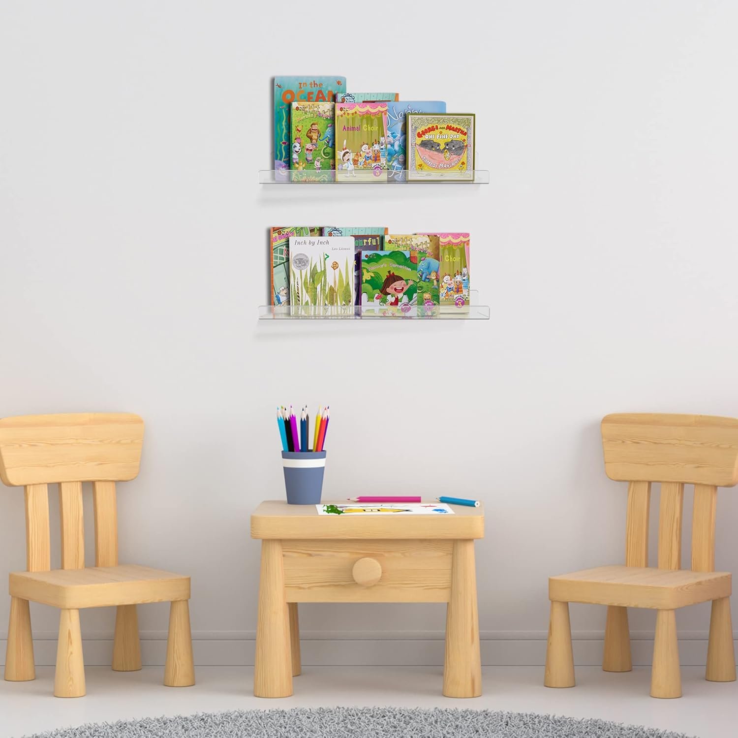 wholesale upsimples 4 pack acrylic shelves for wall storage, 15