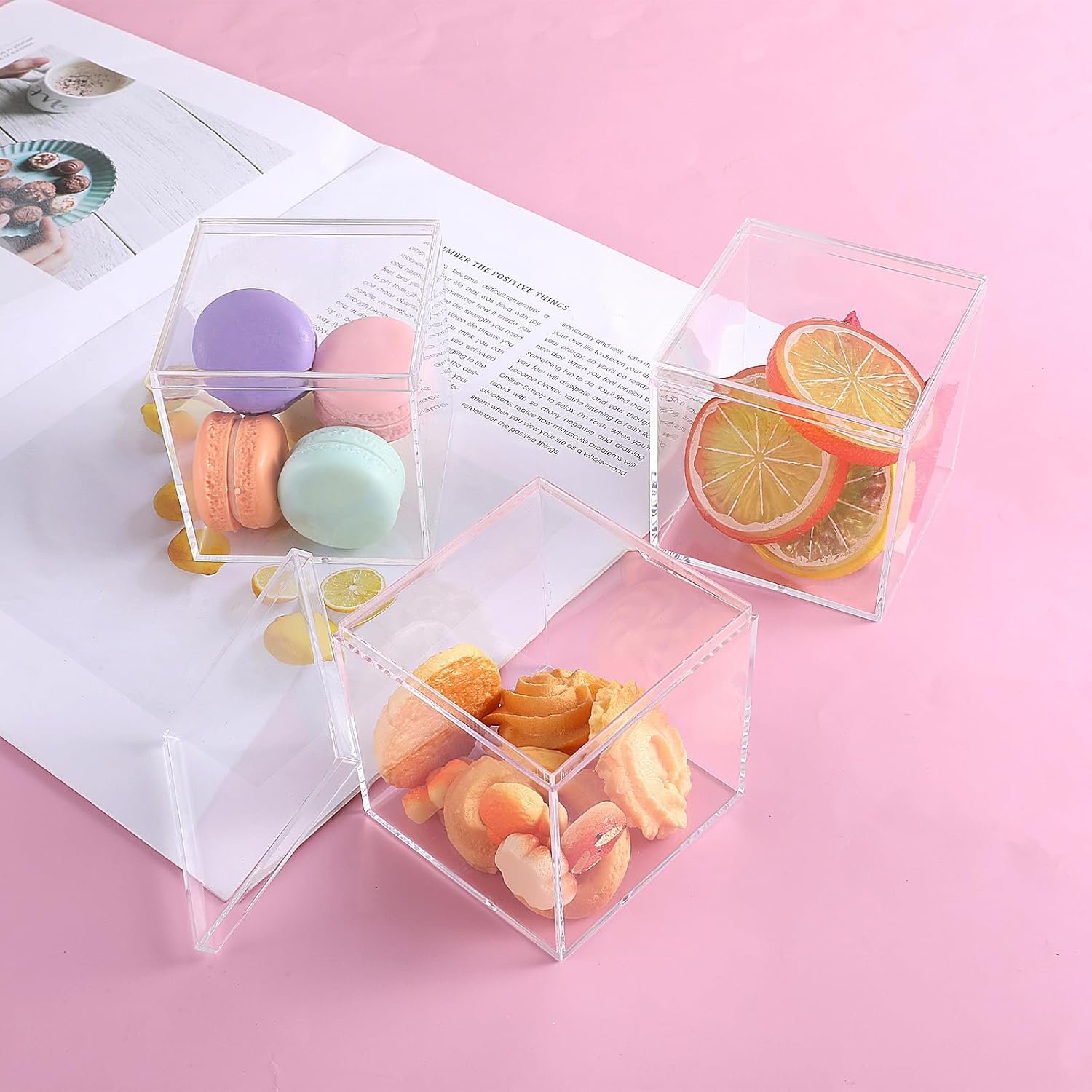 oem odm 12 pcs clear acrylic box with lid decorative plastic display box acrylic gift box tiny square box clear storage containers for home candy treats jewelry display 3 x 3 x 3 inch factory & wholesale supplier