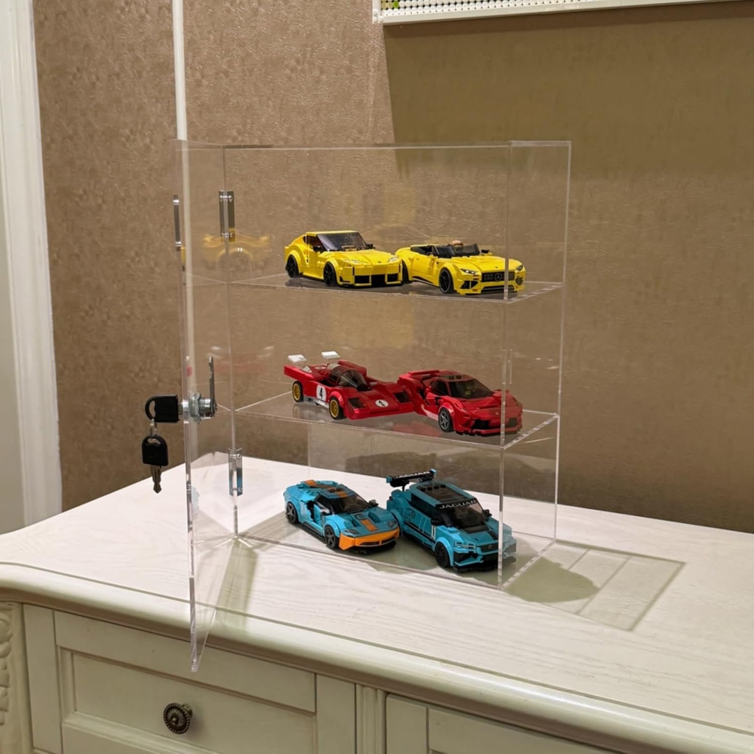 wholesale acrylic display case with lock key, countertop display case, clear showcase display cabinet safe storage, retail display case for collectibles (3 tier,11.8 x 5.9 x 15.7 inch) factory & supplier oem odm