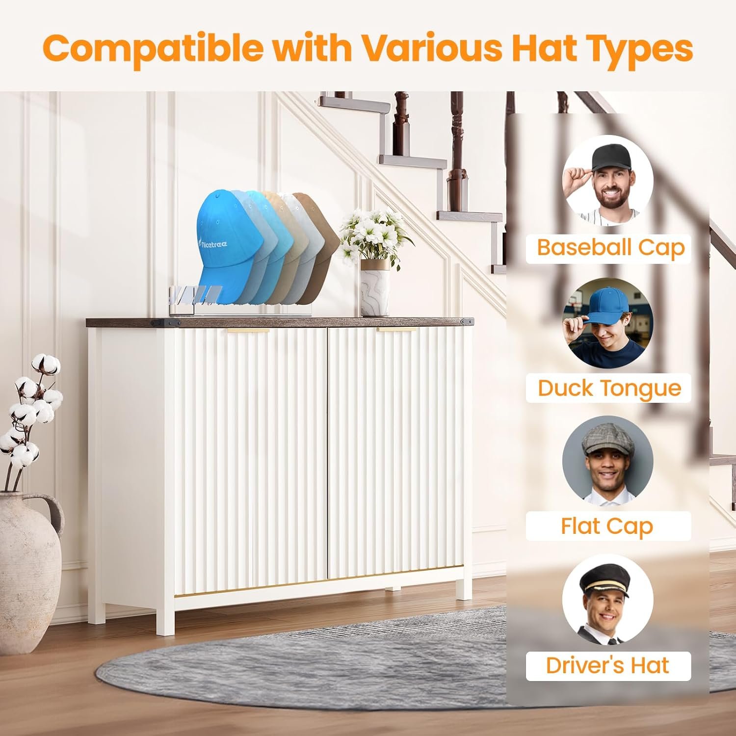 oem odm nicetree hat organizer for baseball caps, 2 pcs no install acrylic hat racks for 14 baseball caps storage, hat stand for baseball caps display and organizer for dresser, bedroom, closet, office factory & wholesale supplier