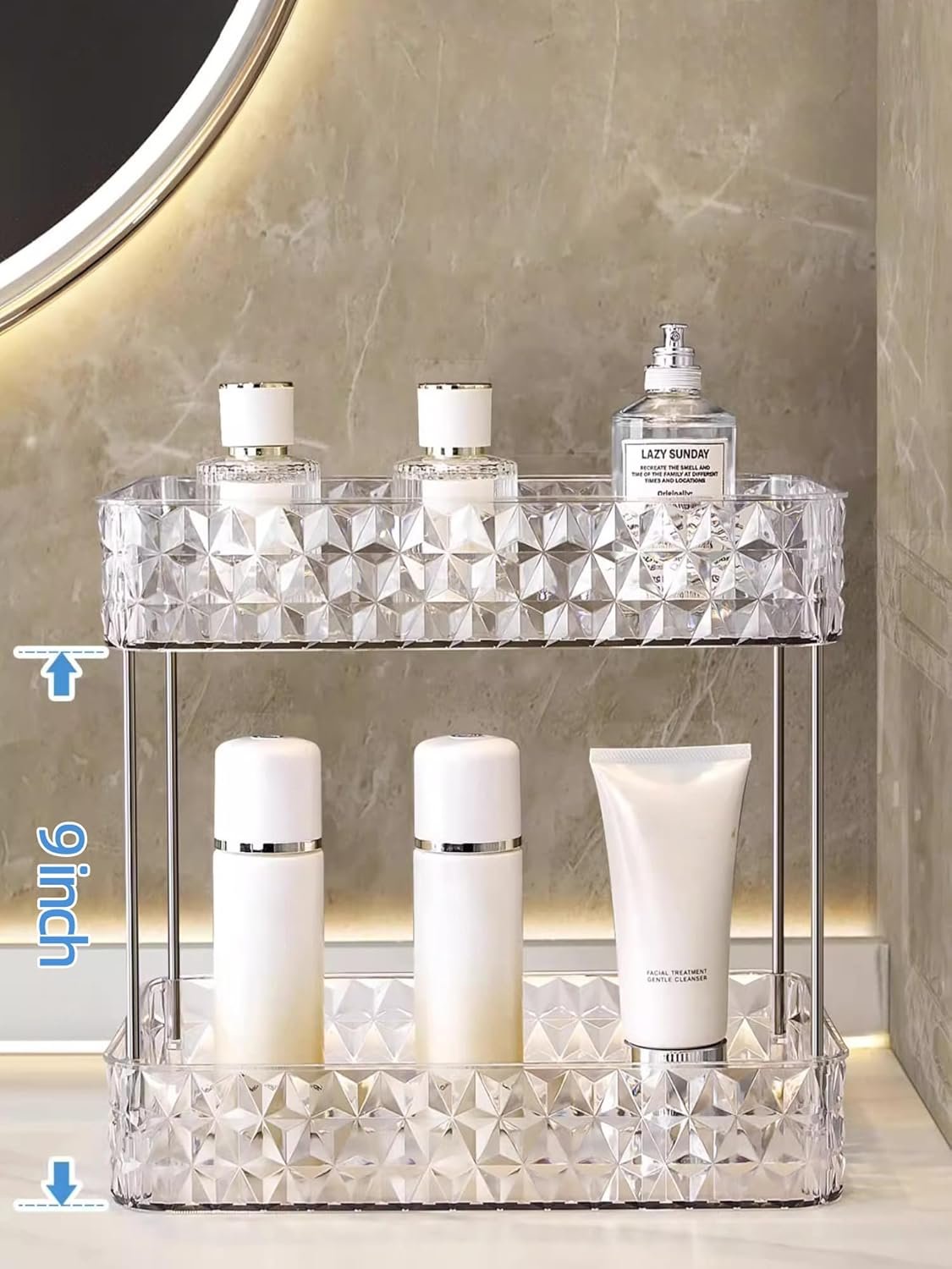 oem odm makeup organizer for vanity, high-capacity clear makeup storage perfume organizers,cosmetic display cases,bathroom countertop organizer(crystal clear, 2tier) factory & wholesale supplier