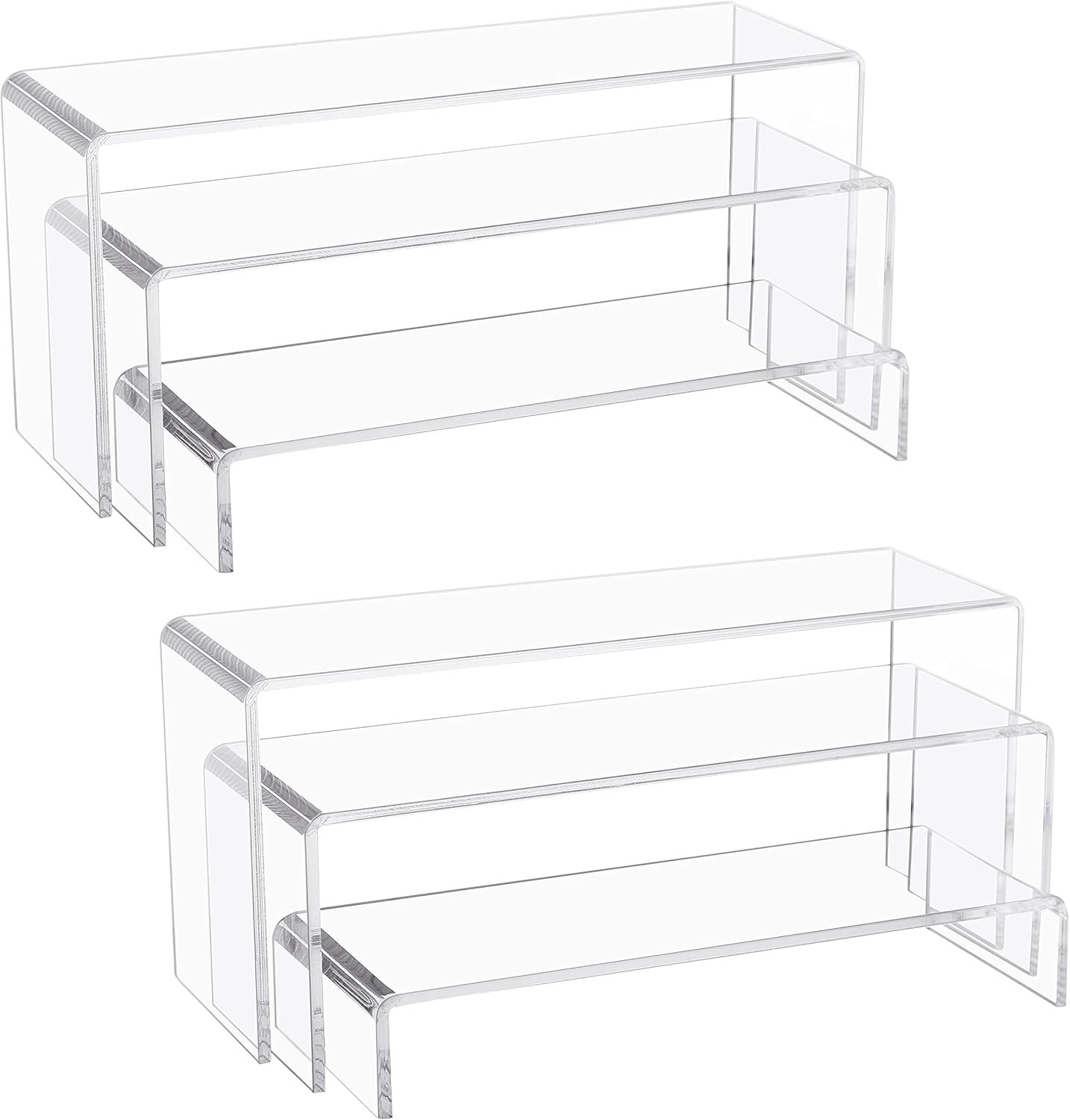 oem odm jusalpha 6 pc 10'' large clear acrylic riser set, acrylic display risers shelf showcase fixtures for jewelry, display stand for amiibo funko pop figures, cupcakes, food display, cabinet- 10 x 3.9 x 3.9 in factory & wholesale supplier