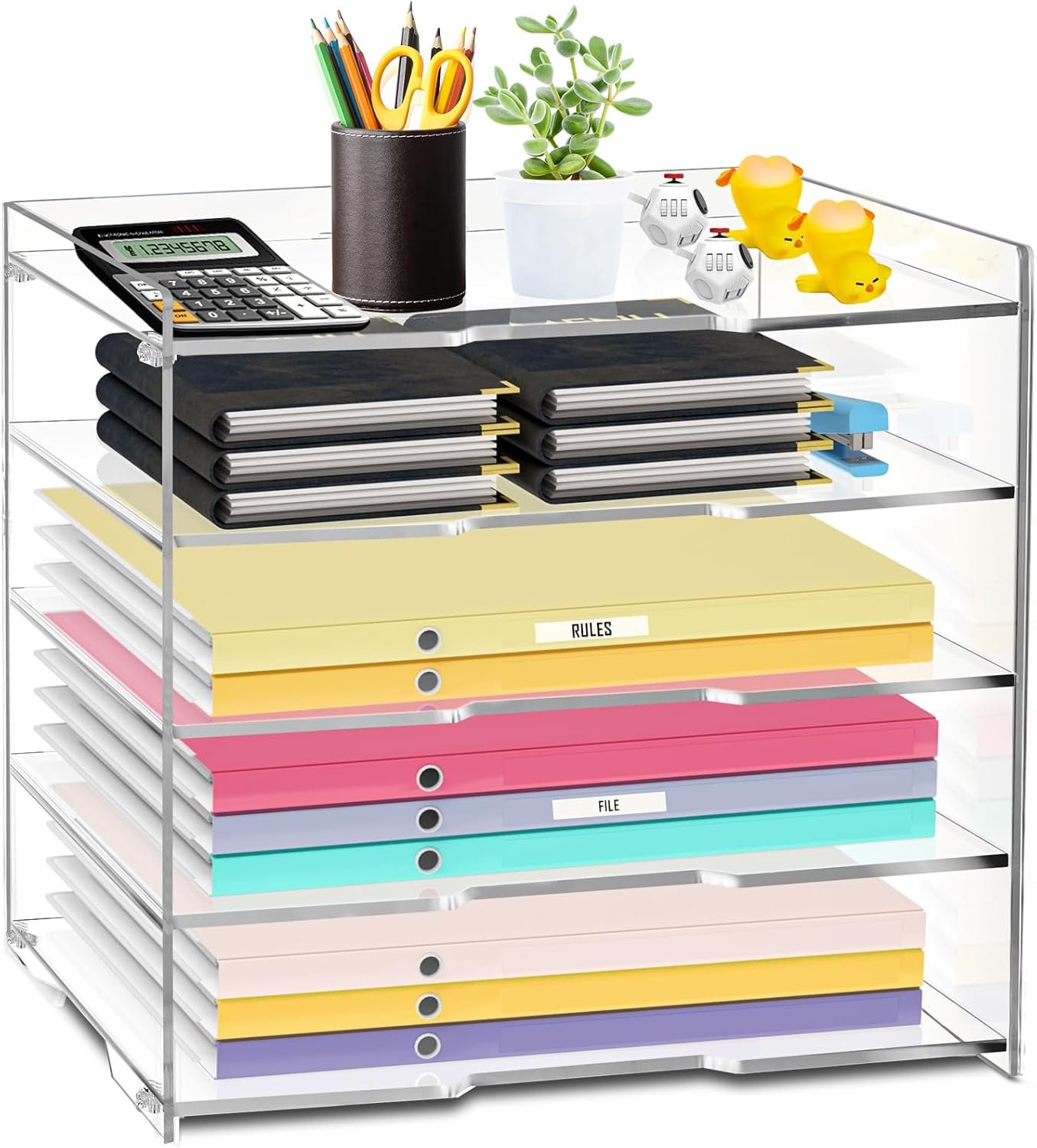 oem odm kku 5 tier clear acrylic desk organizer - letter tray paper file desk organizer and accessories for office supplies factory & wholesale supplier